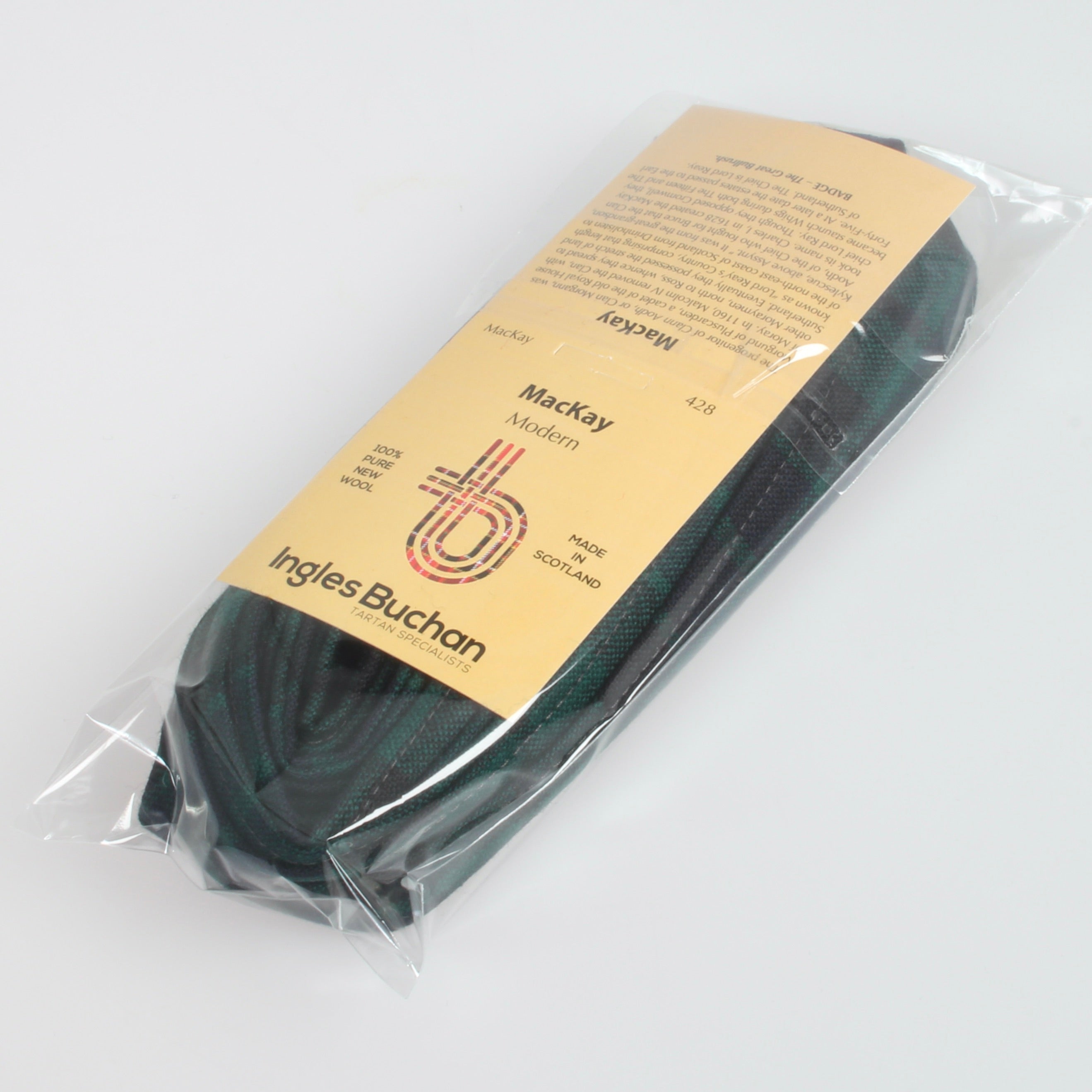 Wool Strip Ribbon in MacKay Modern Tartan displayed in various widths, ideal for adding a touch of Scottish charm to your event.