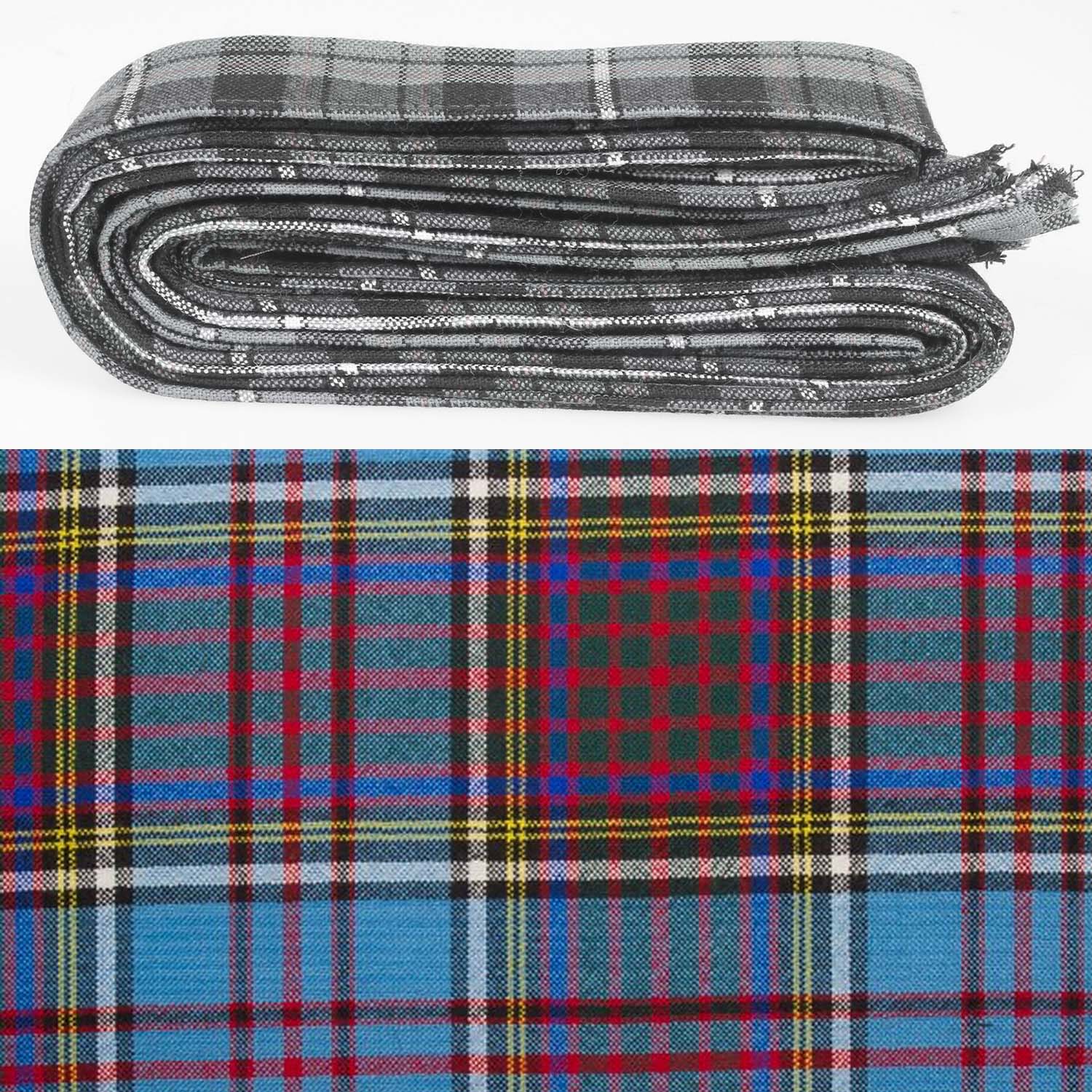 Wool Strip Ribbon in Anderson Modern Tartan - 5 Strips, Choose your Width, perfect for adding elegance to weddings and special occasions.