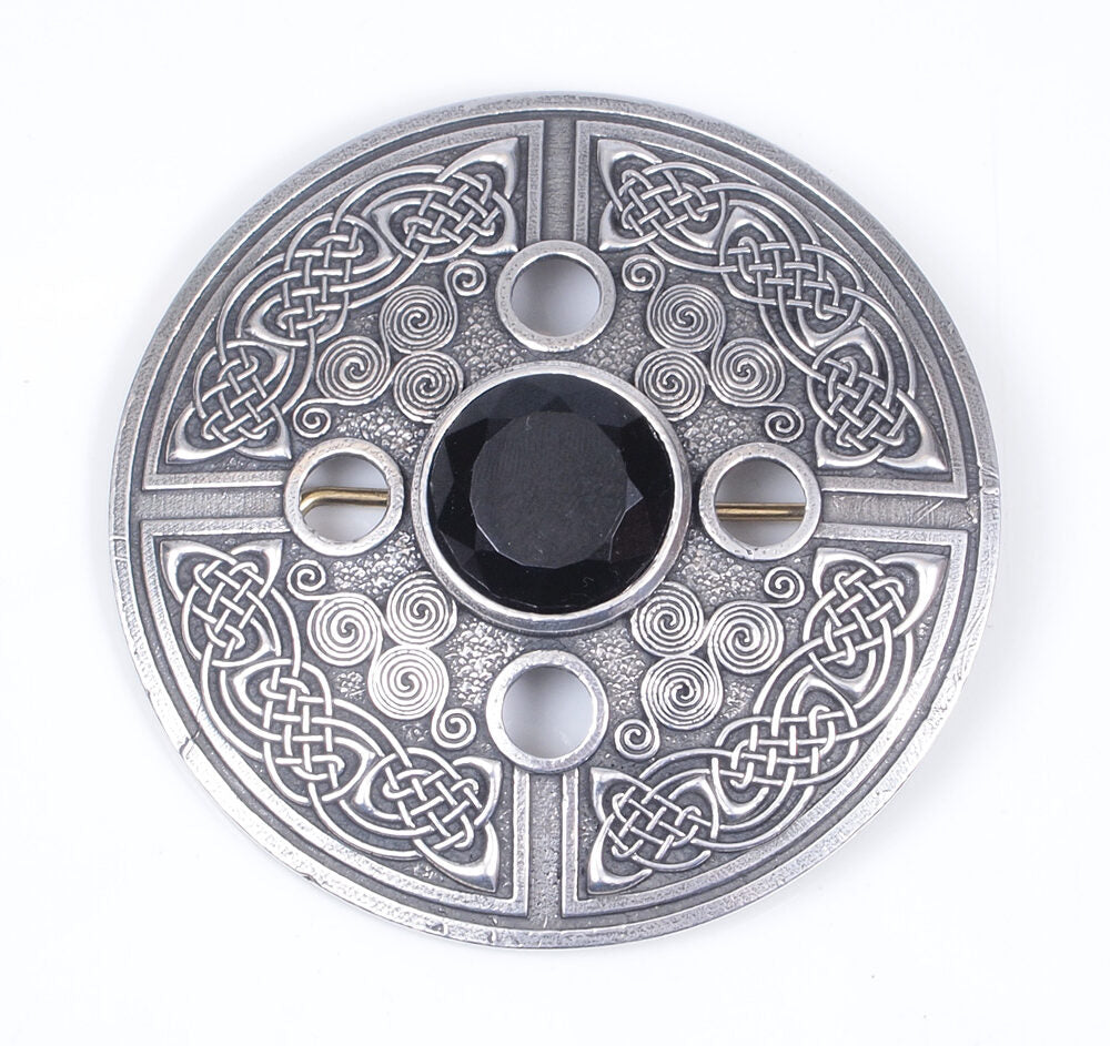 Celtic Spiral Plaid Brooch
