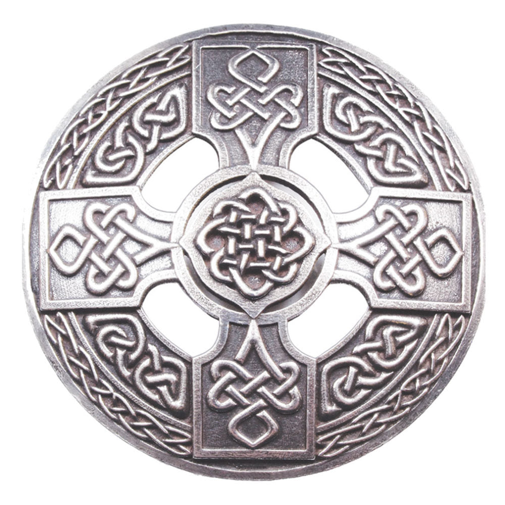 Celtic Cross Plaid Brooch