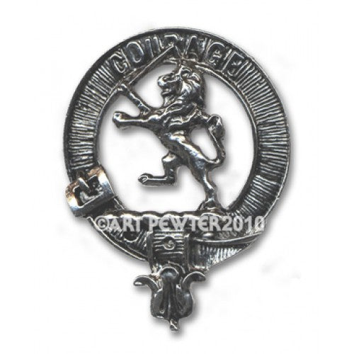 Cumming Clan Crest Badge in Pewter showcasing a beautiful design, perfect for demonstrating clan pride with its elegant palladium finish.