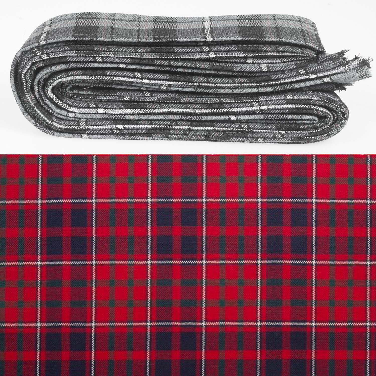 Wool Strip Ribbon in Cameron of Lochiel Modern Tartan - 5 Strips, Choose your Width, featuring a luxurious wool tartan design perfect for weddings and special occasions.