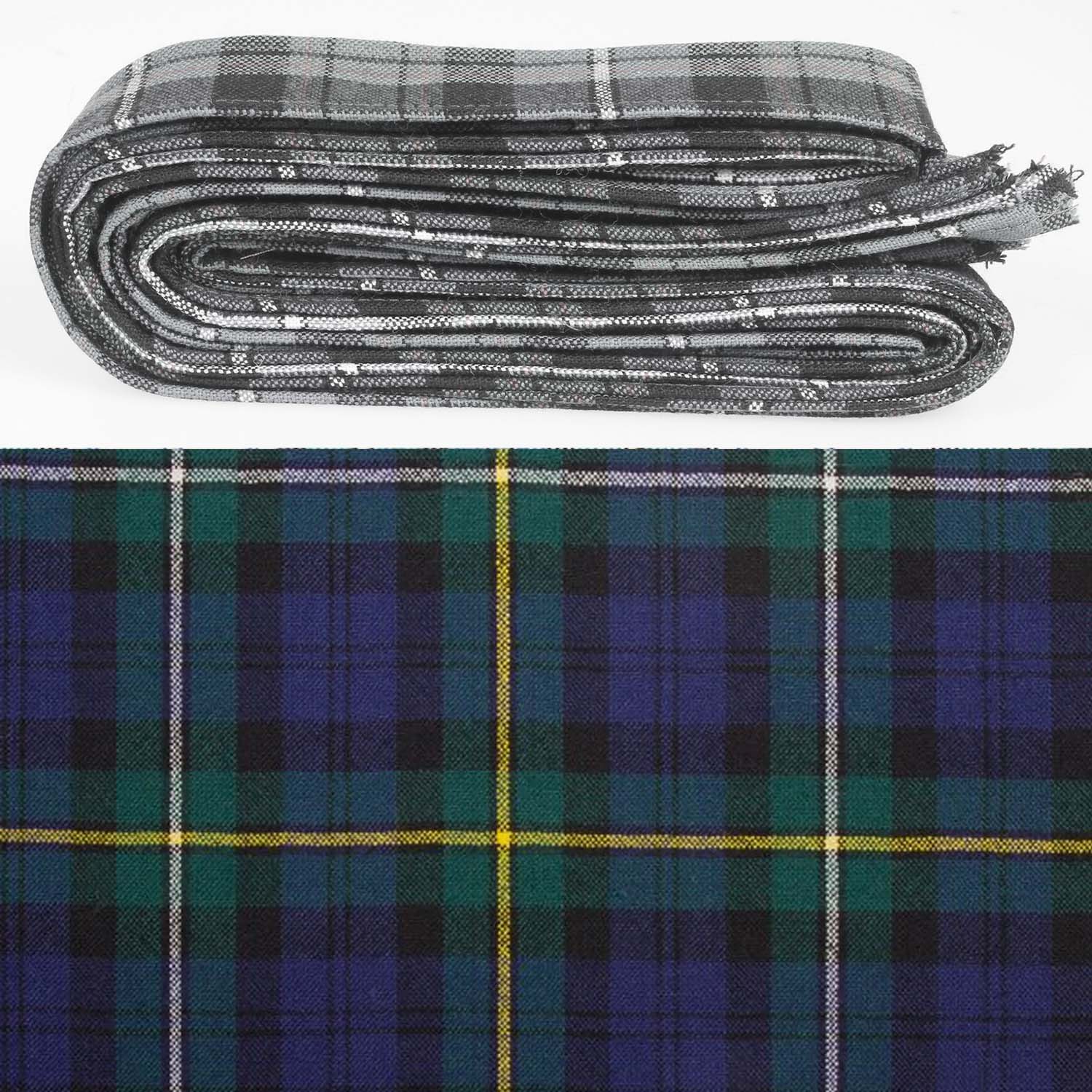 Wool Strip Ribbon in Campbell of Loudon Modern Tartan featuring 5 elegant strips, perfect for weddings and decor, choose your width for versatile styling.