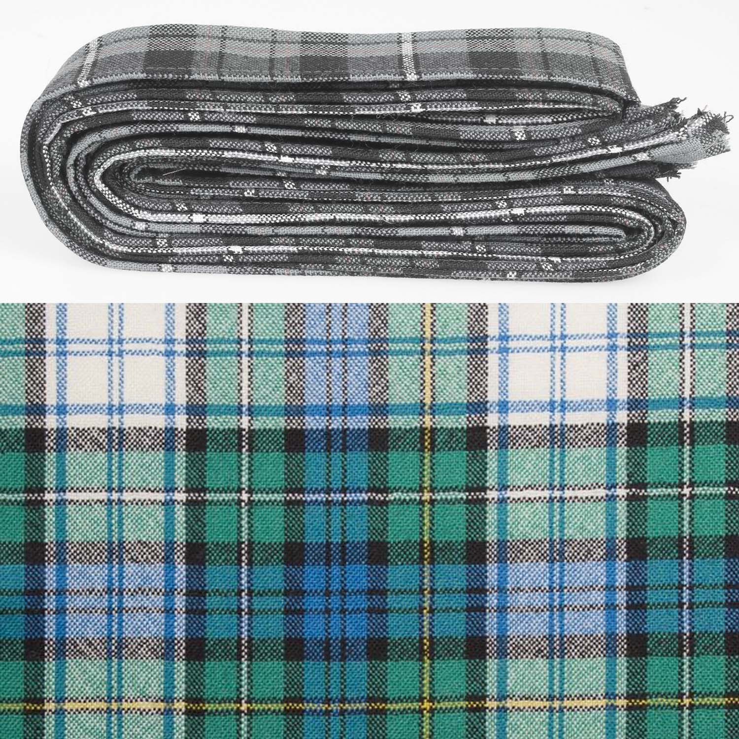 Wool Strip Ribbon in Campbell Dress Ancient Tartan - perfect for weddings and crafts, available in multiple widths.