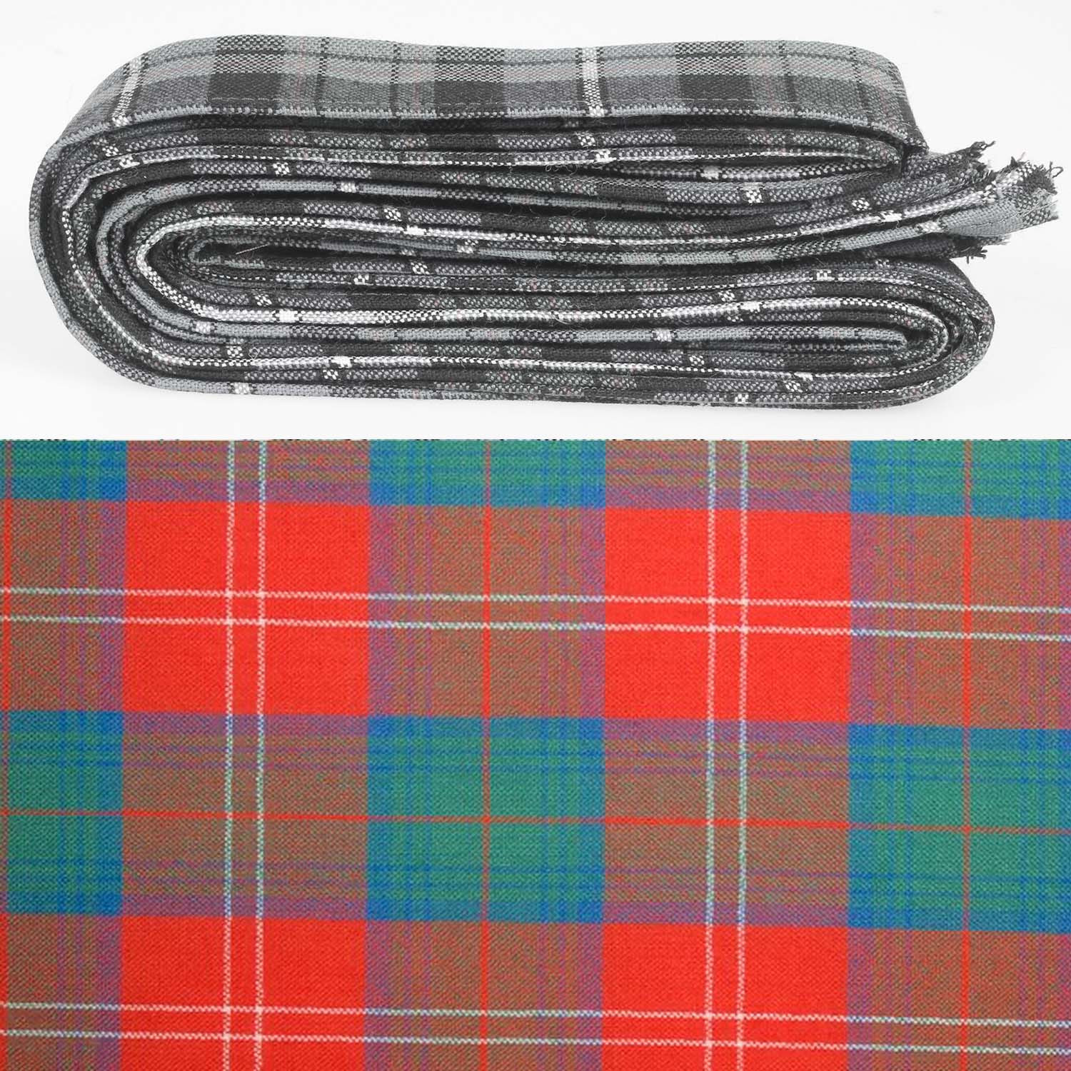 Close-up of Wool Strip Ribbon in Chisholm Ancient Tartan showcasing the soft texture and raw edges, perfect for wedding and party DIY projects.