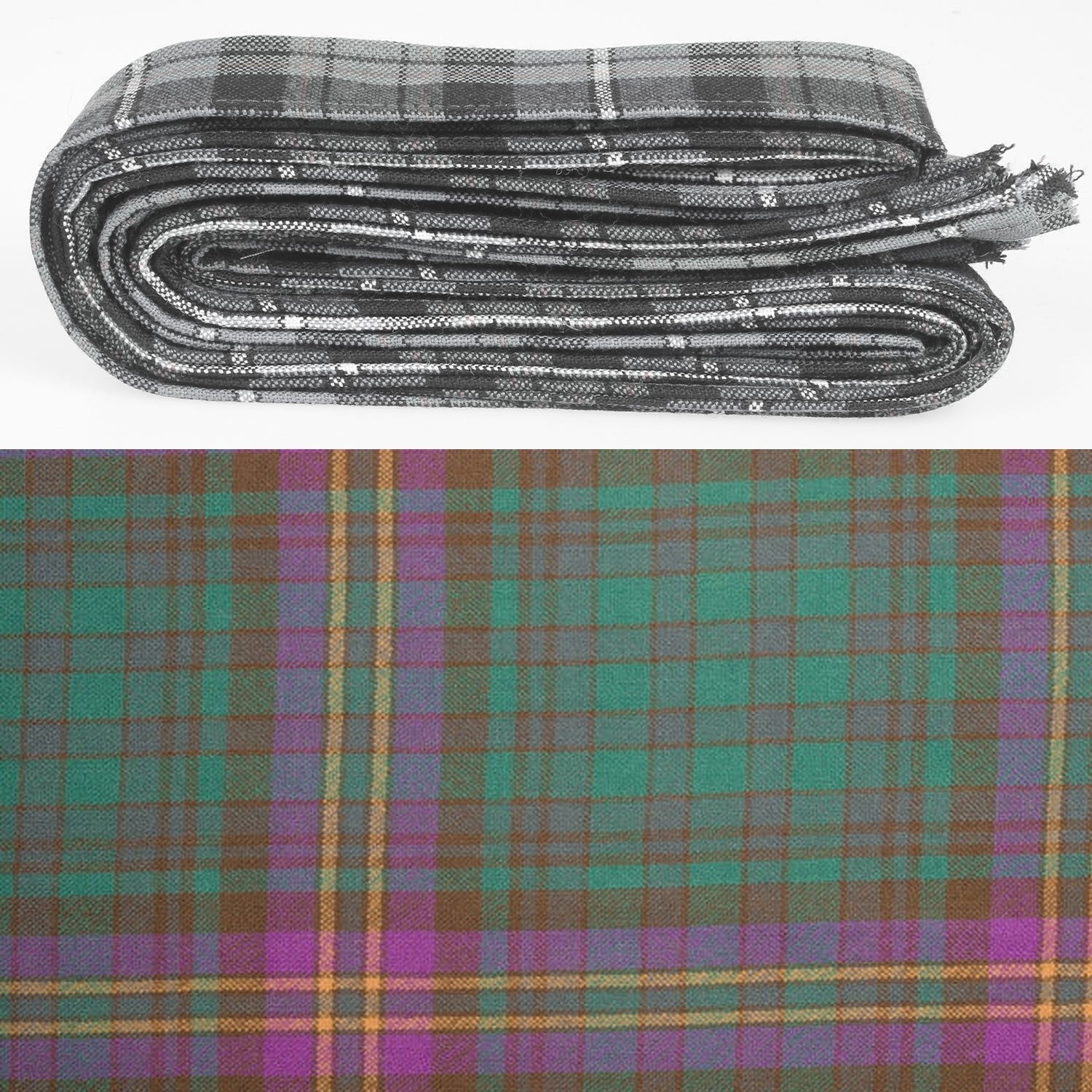 Wool Strip Ribbon in Dalriada Tartan - 5 Strips, Choose your Width, perfect for wedding trimmings and decorations.