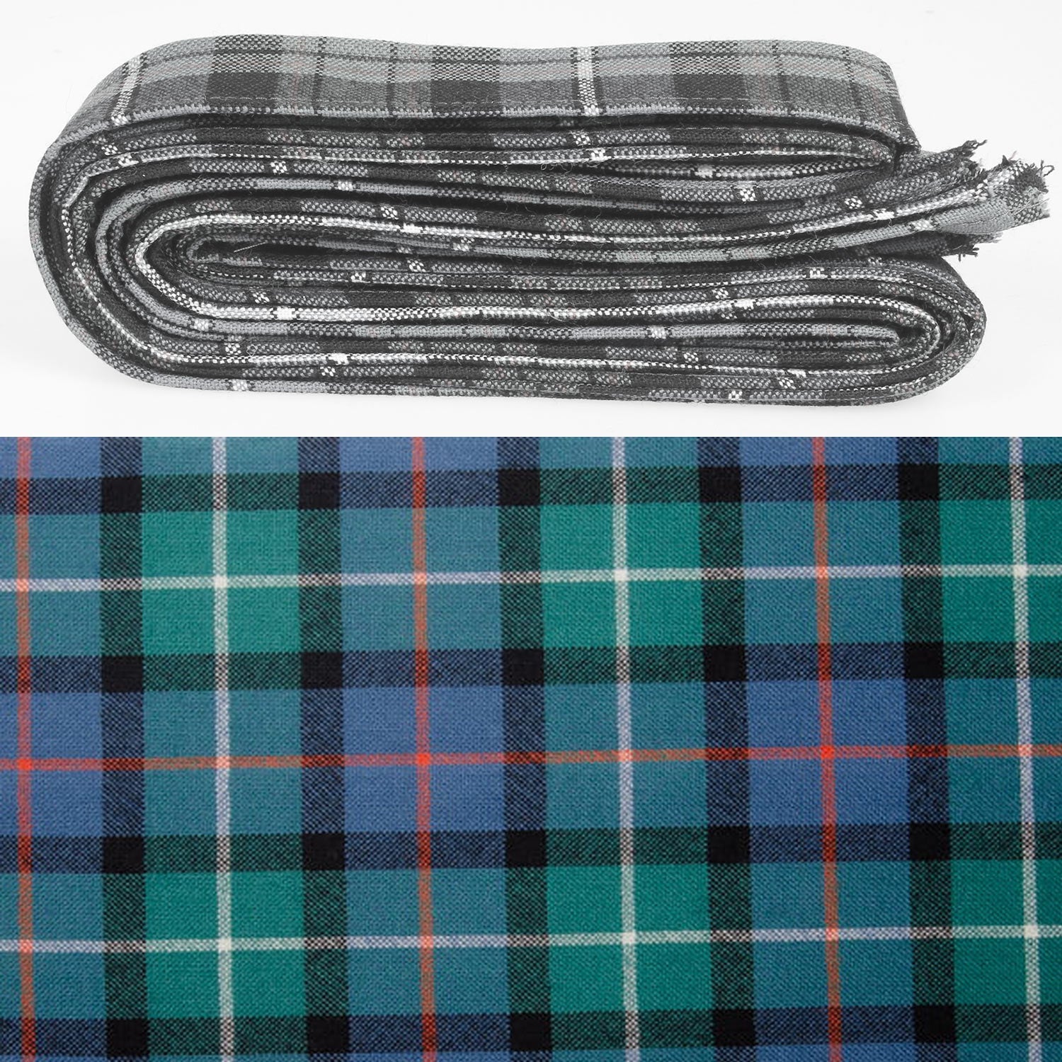 Wool Strip Ribbon in Davidson of Tulloch Ancient Tartan - Perfect for wedding decorations, cake trimmings, and bouquets, available in various widths.