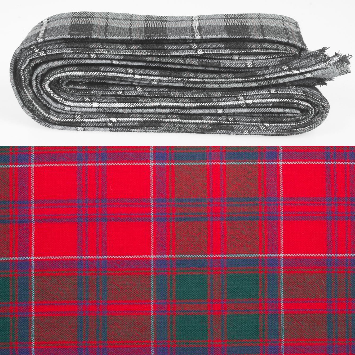 Wool Strip Ribbon in Drummond Modern Tartan - 5 Strips, Choose your Width for elegant wedding decor and versatile crafting.