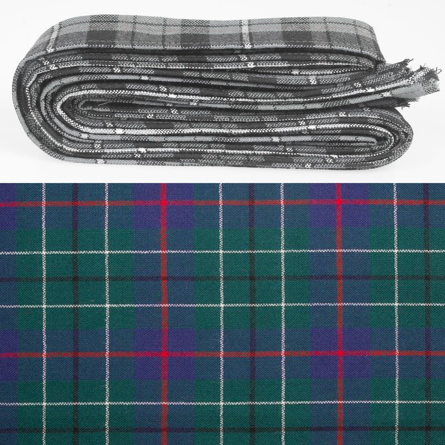 Wool Strip Ribbon in Duncan Modern Tartan - 5 Strips, Choose your Width, perfect for wedding trimmings and decorations.