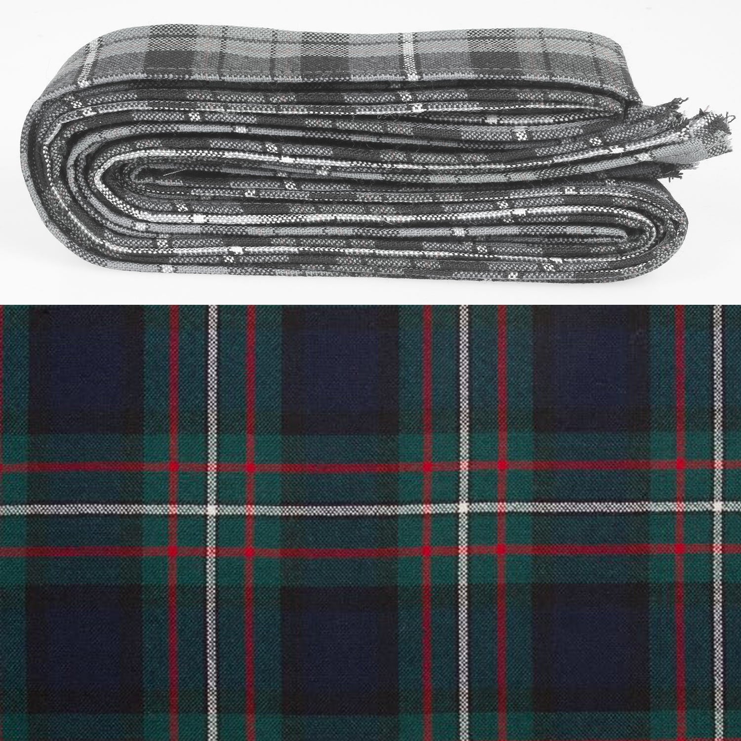 Wool Strip Ribbon in Ferguson Modern Tartan - 5 Strips, Choose your Width, perfect for wedding trimmings, bouquets, and decorations.