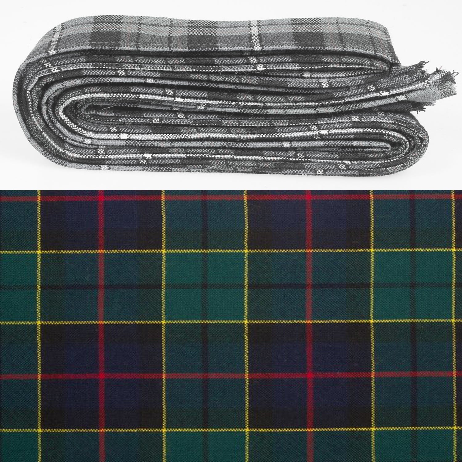 Wool Strip Ribbon in Forsyth Modern Tartan - 5 Strips, Choose your Width, ideal for wedding trimmings, bouquets, and decorations.