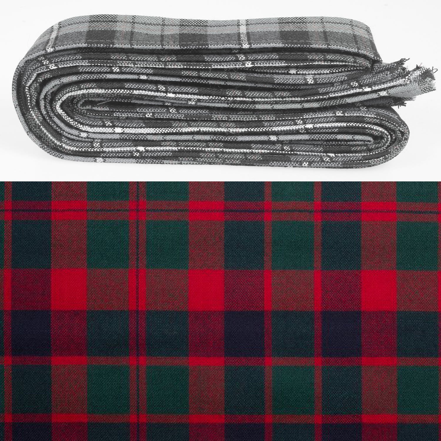 Wool Strip Ribbon in Glasgow Tartan - 5 Strips, Choose your Width, ideal for decoration and crafting, featuring rich tartan patterns.