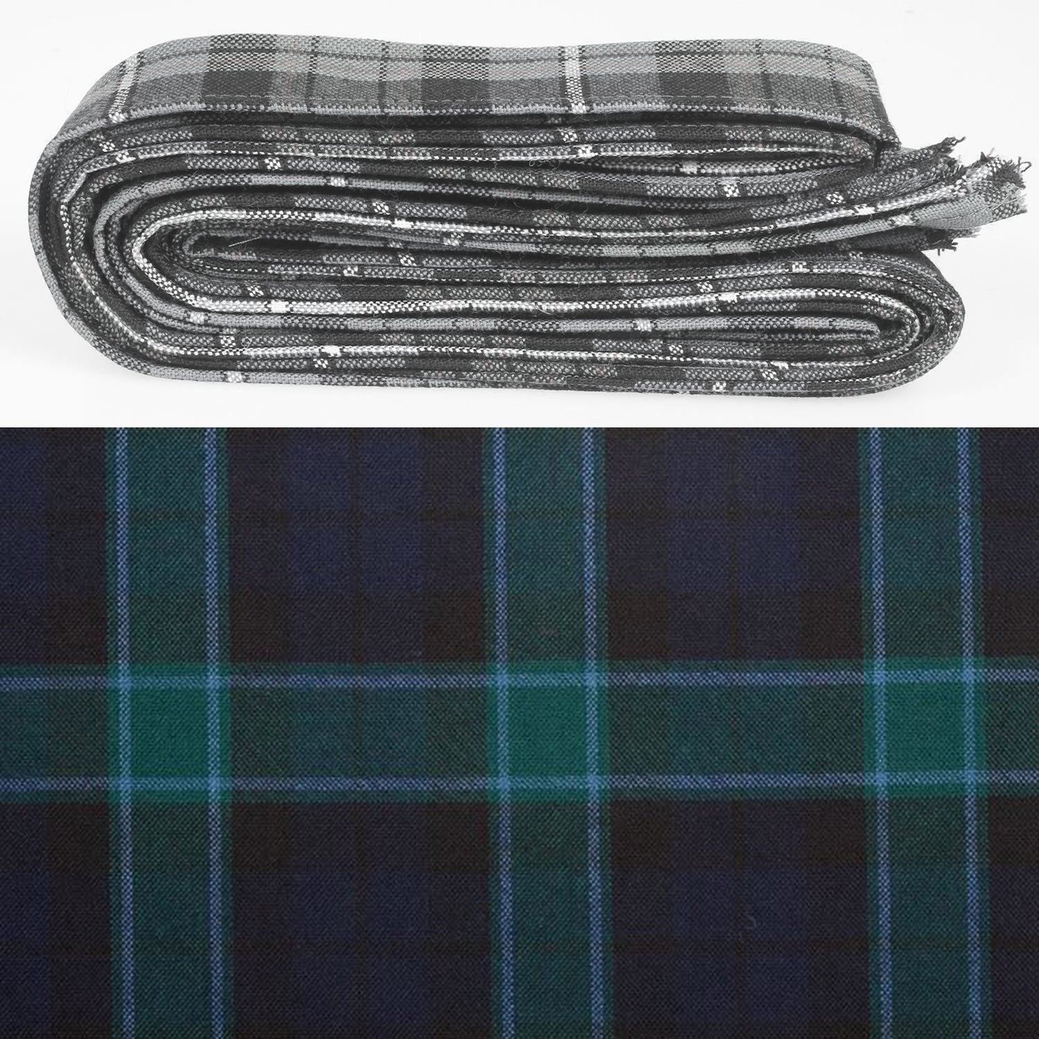 Wool Strip Ribbon in Graham of Menteith Modern Tartan - 5 Strips, Choose your Width - Perfect for weddings and versatile crafts with unique tartan patterns.