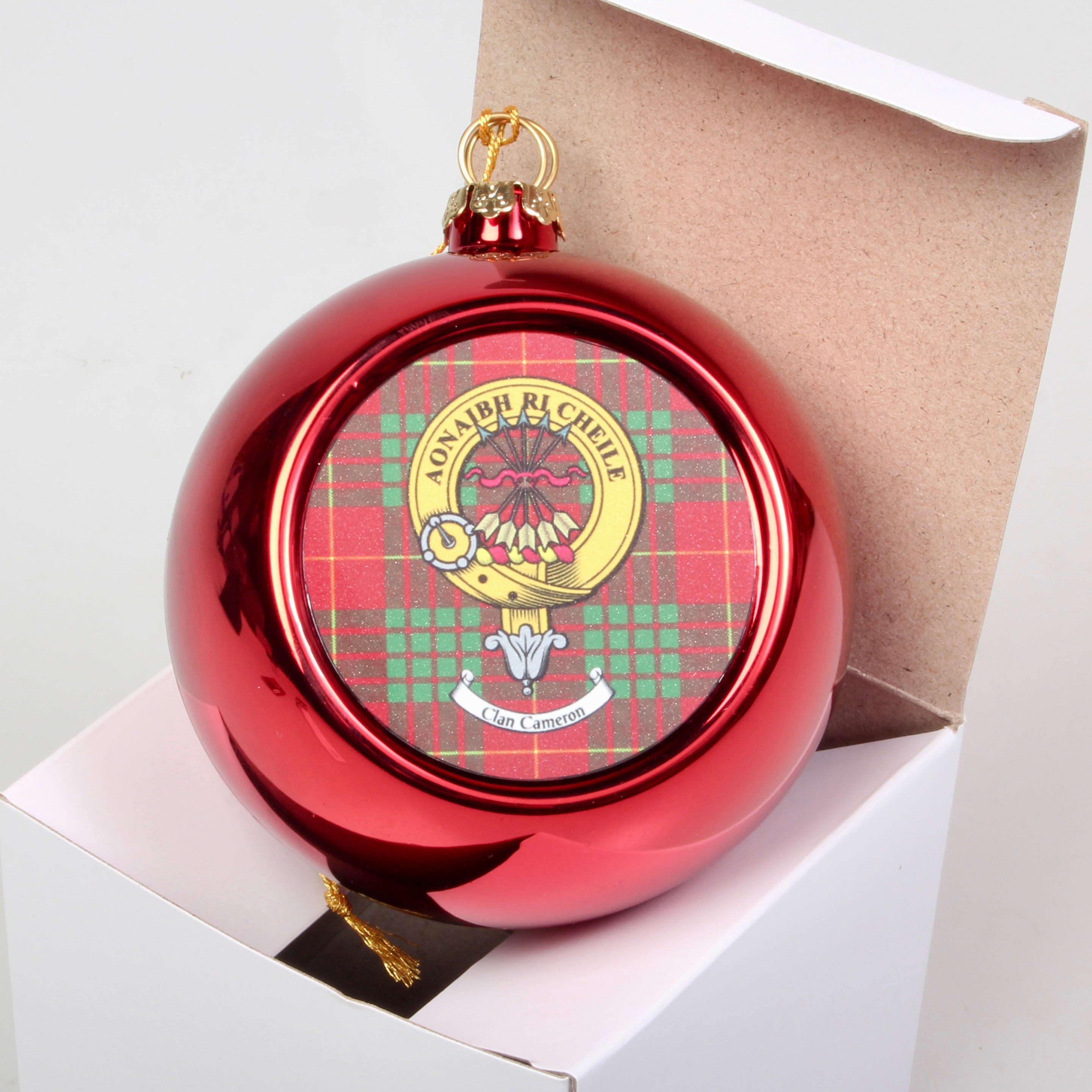 Cameron Clan Crest Christmas Bauble - Large
