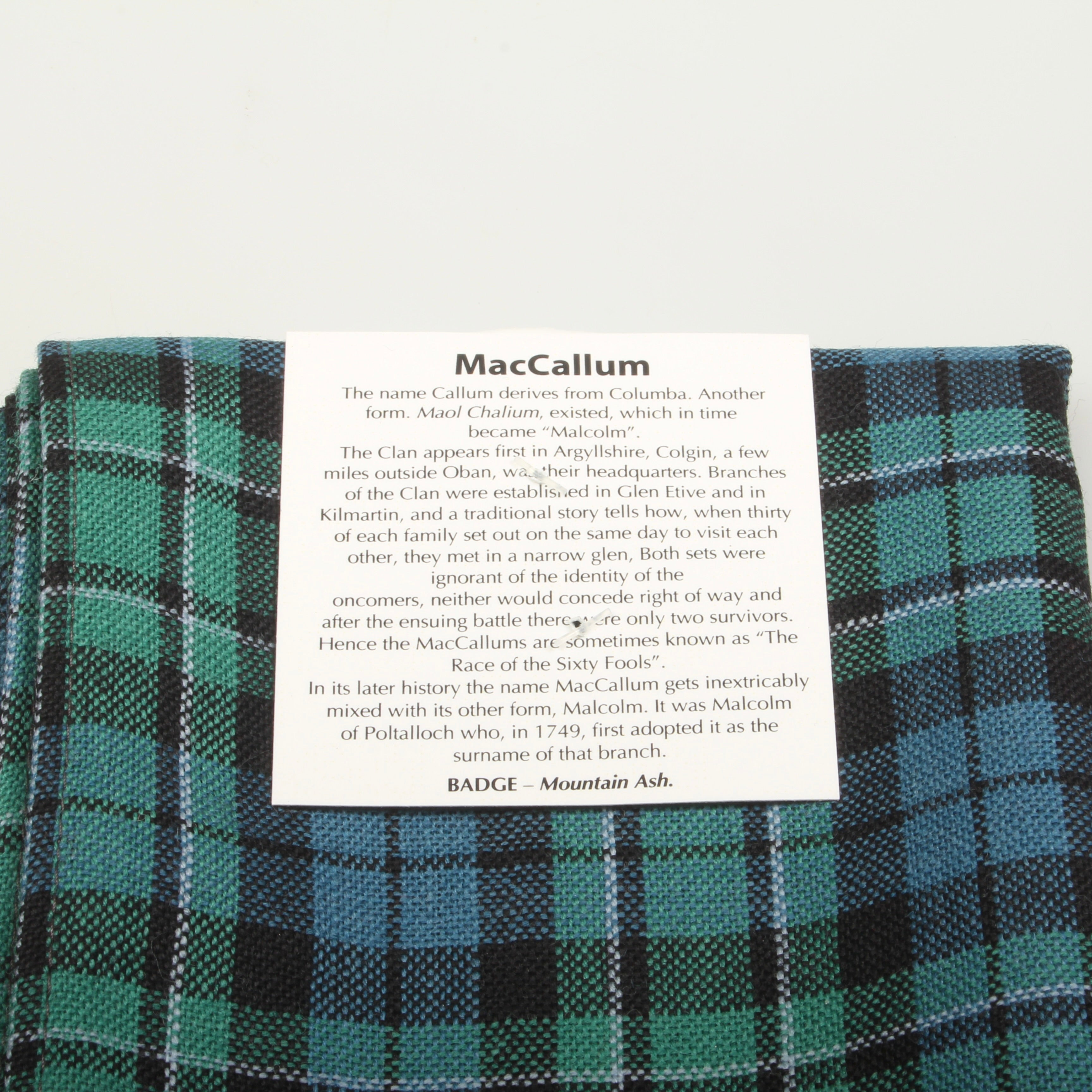 Wool Strip Ribbon in MacCallum Ancient Tartan - 5 Strips, Choose your Width