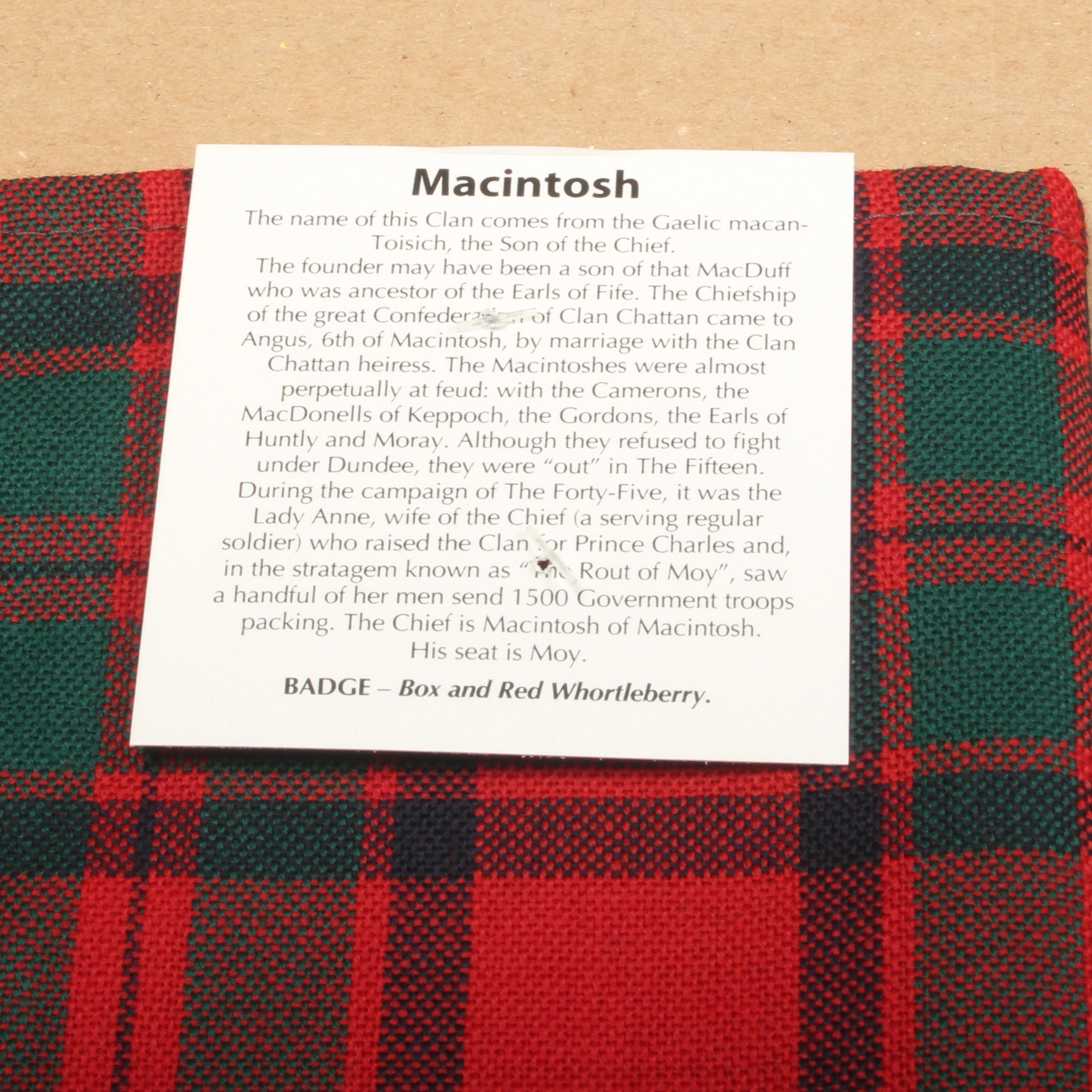 Wool Strip Ribbon in MacKintosh Modern Tartan - 5 Strips, Choose your Width