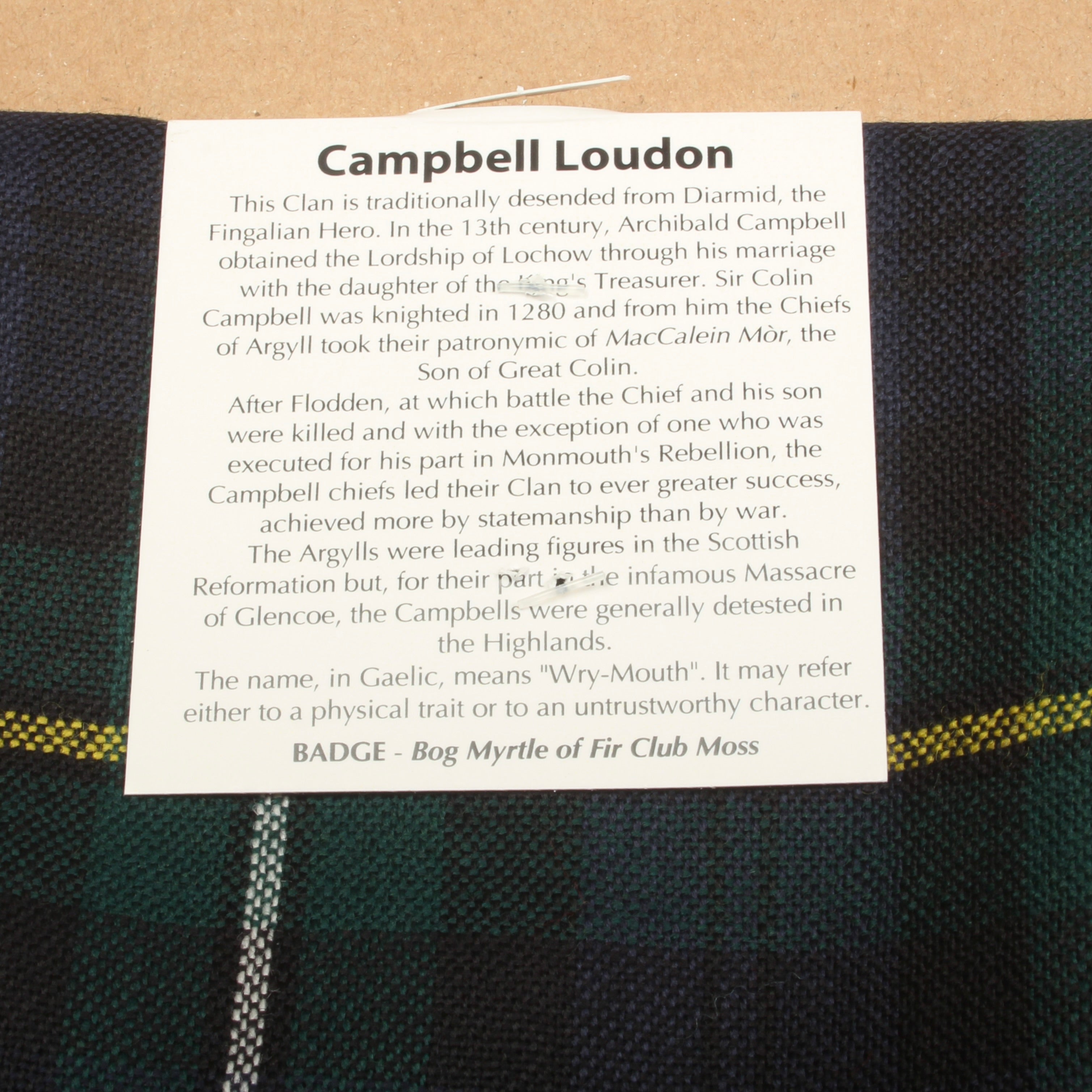 Wool Strip Ribbon in Campbell of Loudon Modern Tartan - 5 Strips, Choose Your Width