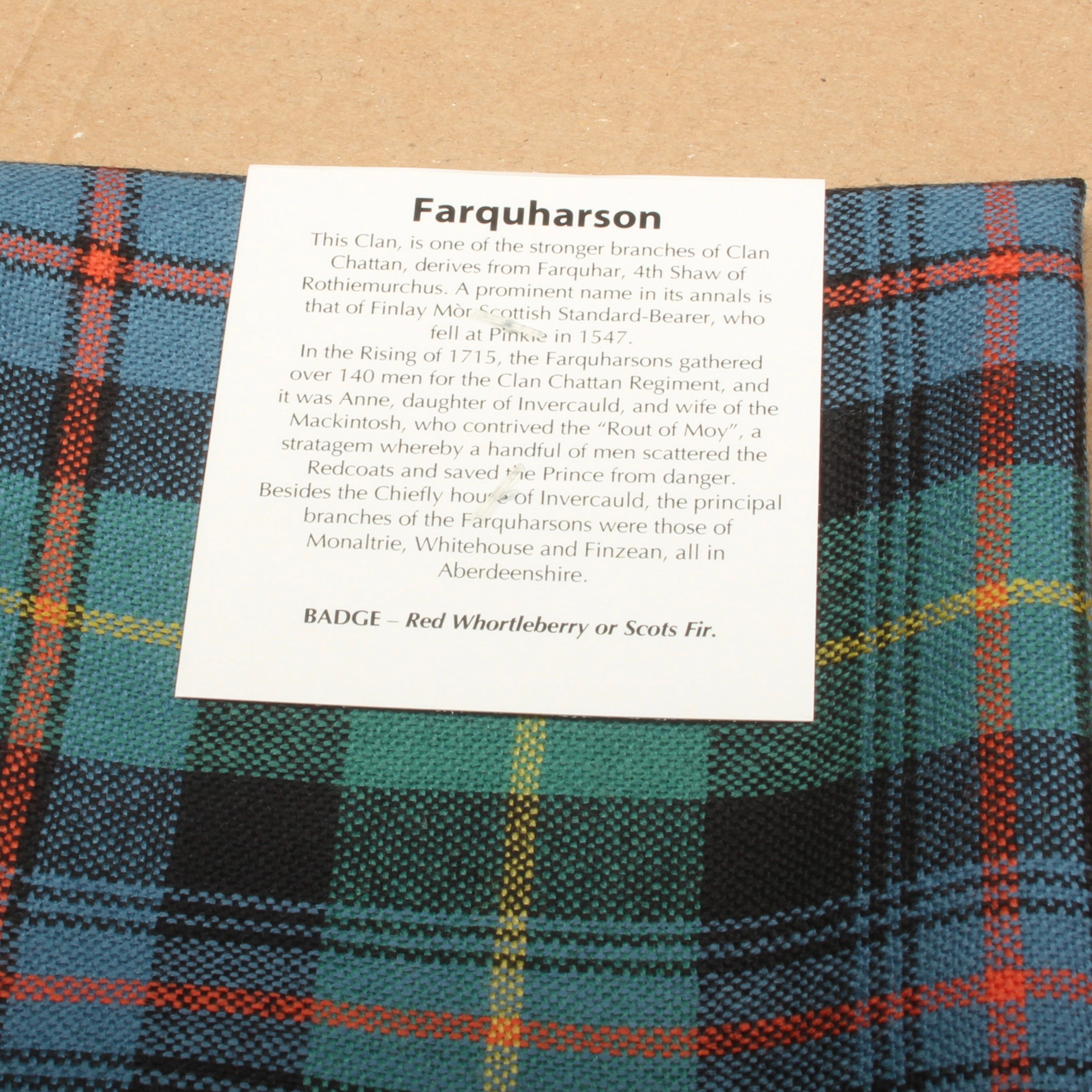 Wool Strip Ribbon in Farquharson Ancient Tartan - 5 Strips, Choose your Width
