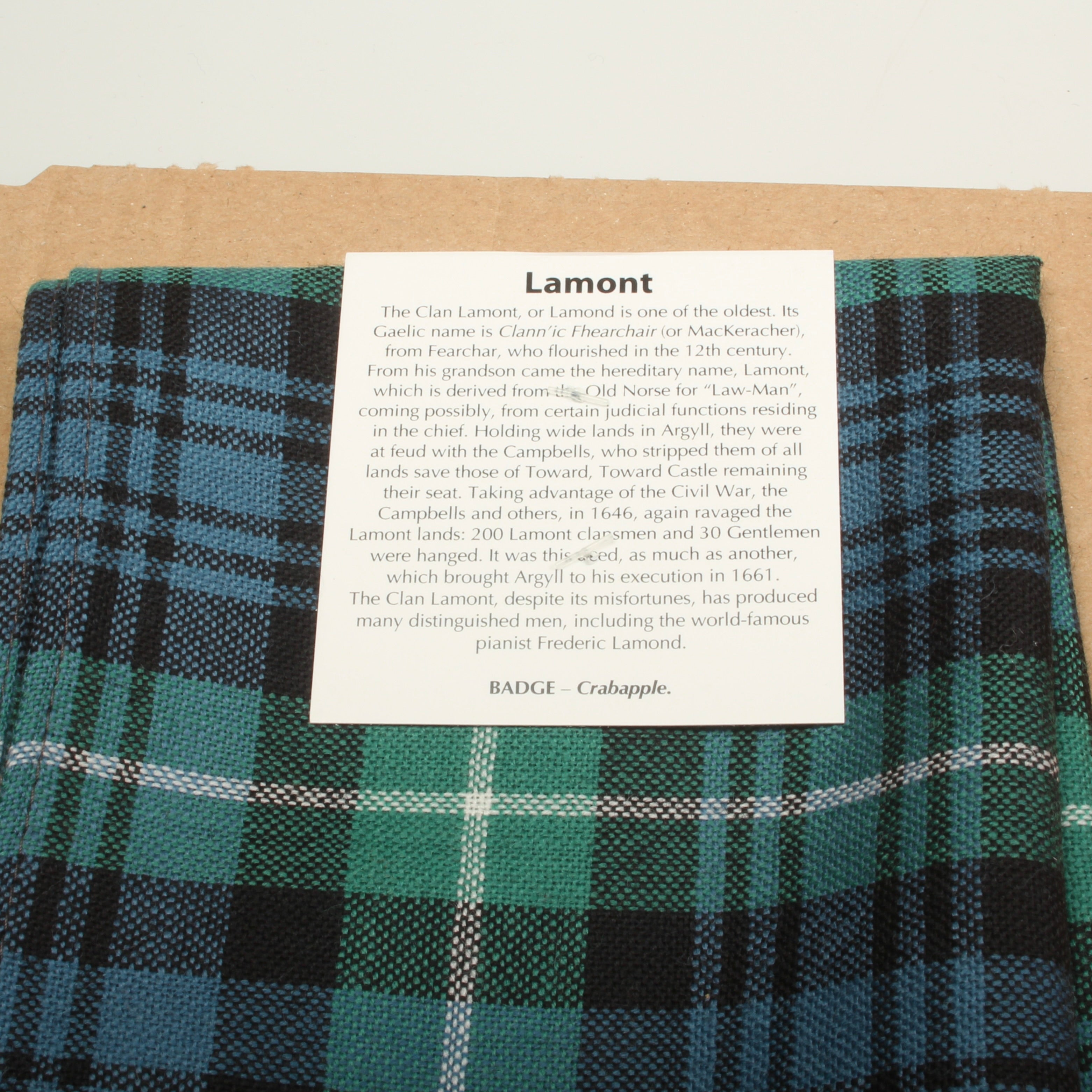 Wool Strip Ribbon in Lamont Ancient Tartan - 5 Strips, Choose your Width