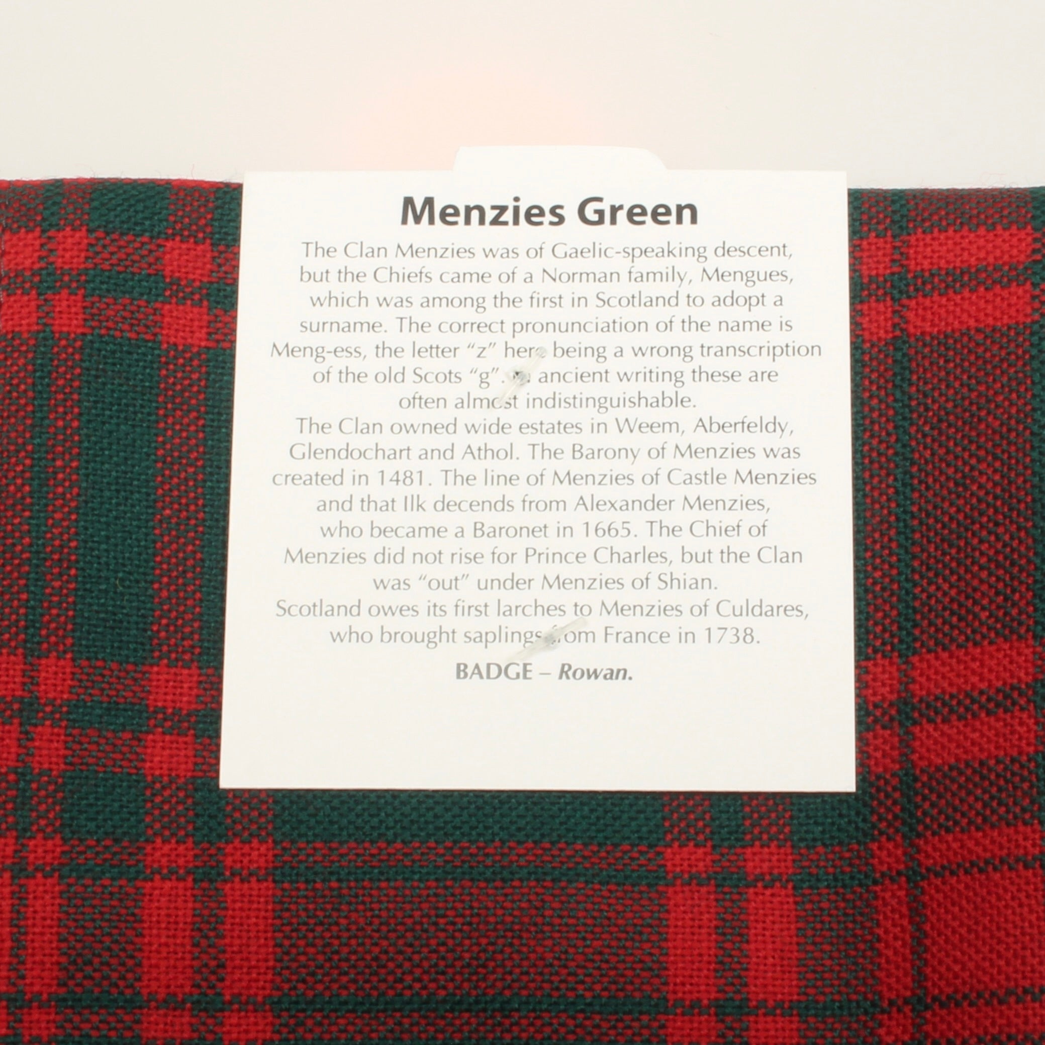 Wool Strip Ribbon in Menzies Green Modern Tartan - 5 Strips, Choose Your Width