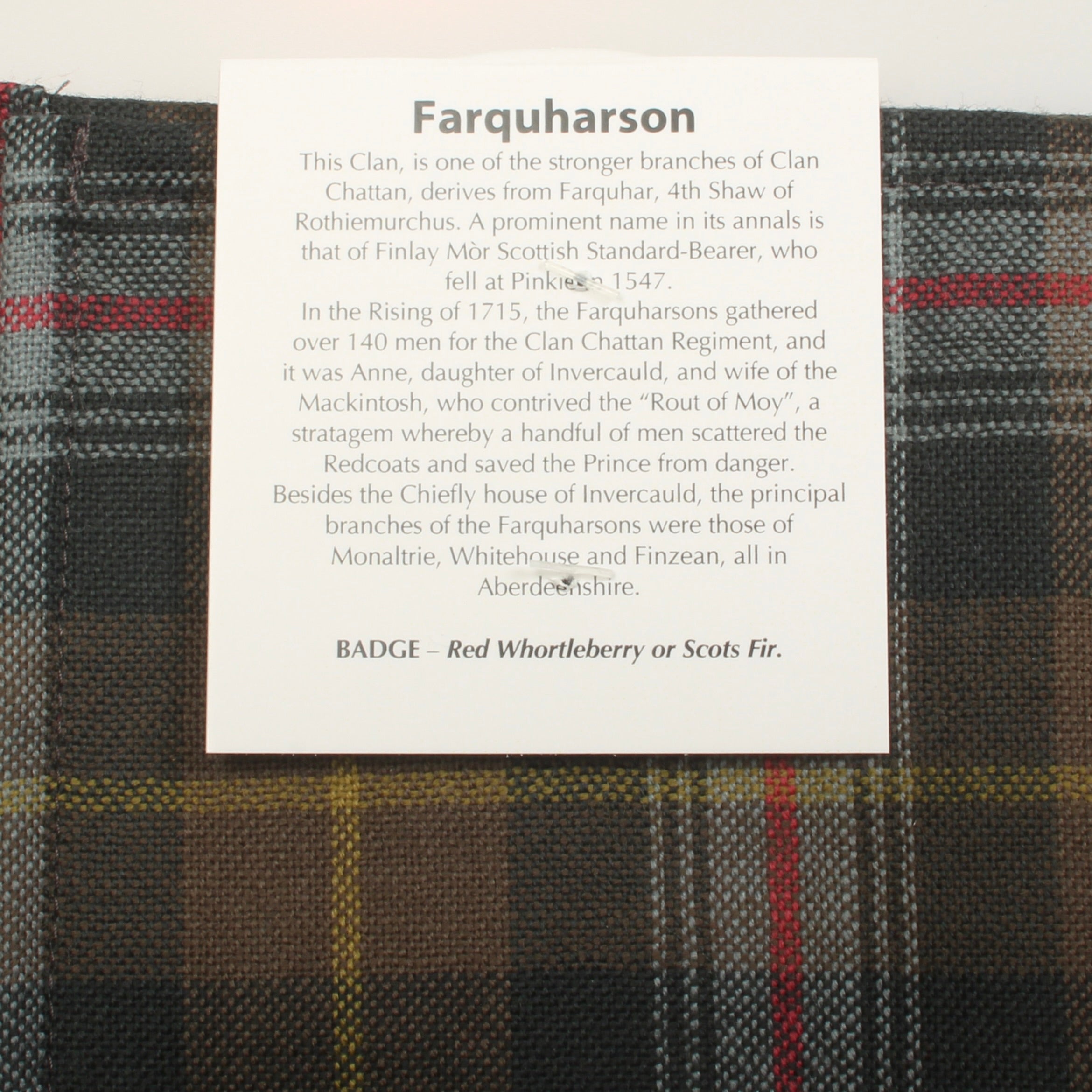 Wool Strip Ribbon in Farquharson Weathered Tartan - 5 Strips, Choose your Width