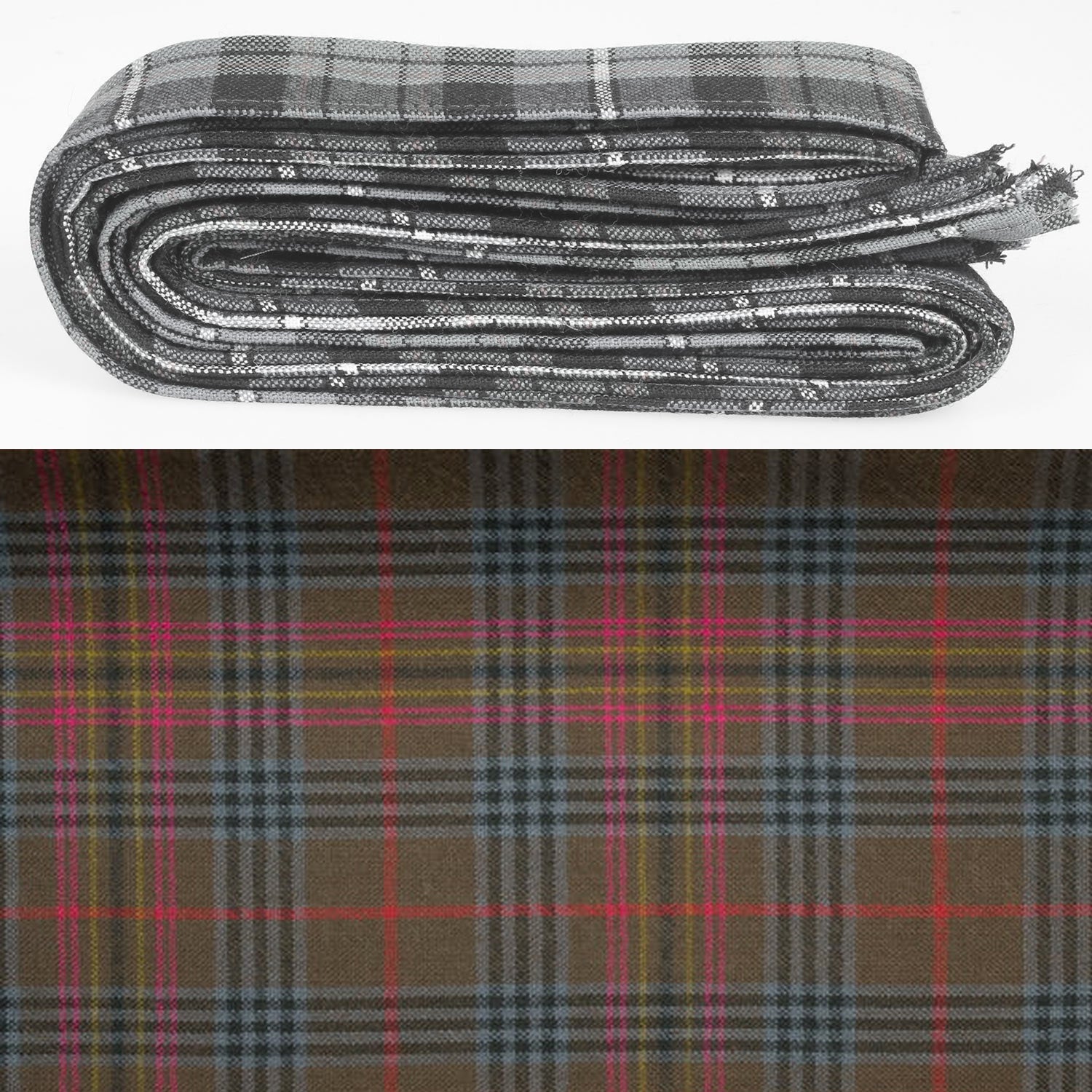 Wool Strip Ribbon in Kennedy Weathered Tartan - 5 strips perfect for wedding decorations and crafting projects, showcasing fine weight wool with a versatile range of tartan patterns.