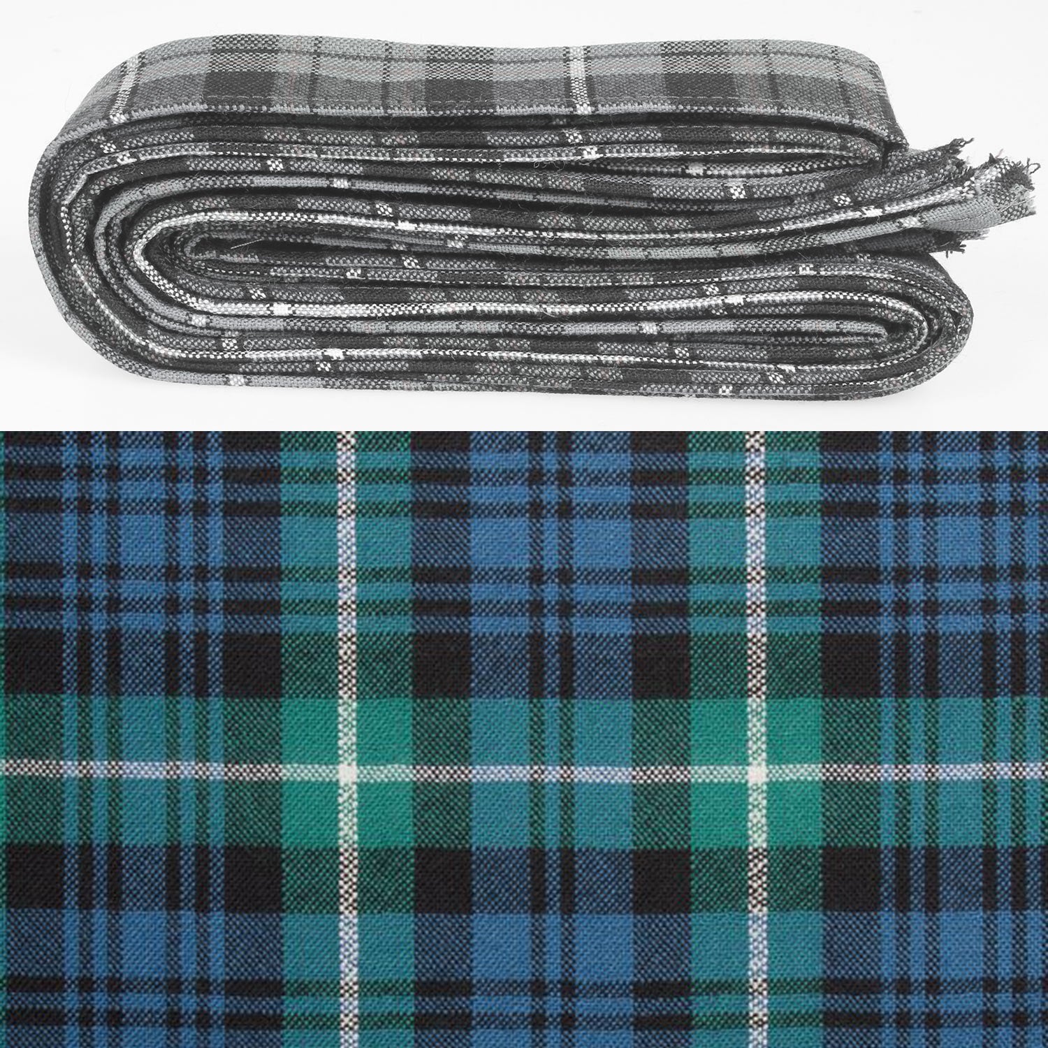 Wool Strip Ribbon in Lamont Ancient Tartan, perfect for adding charm to weddings, bouquets, and crafts. Choose your width!