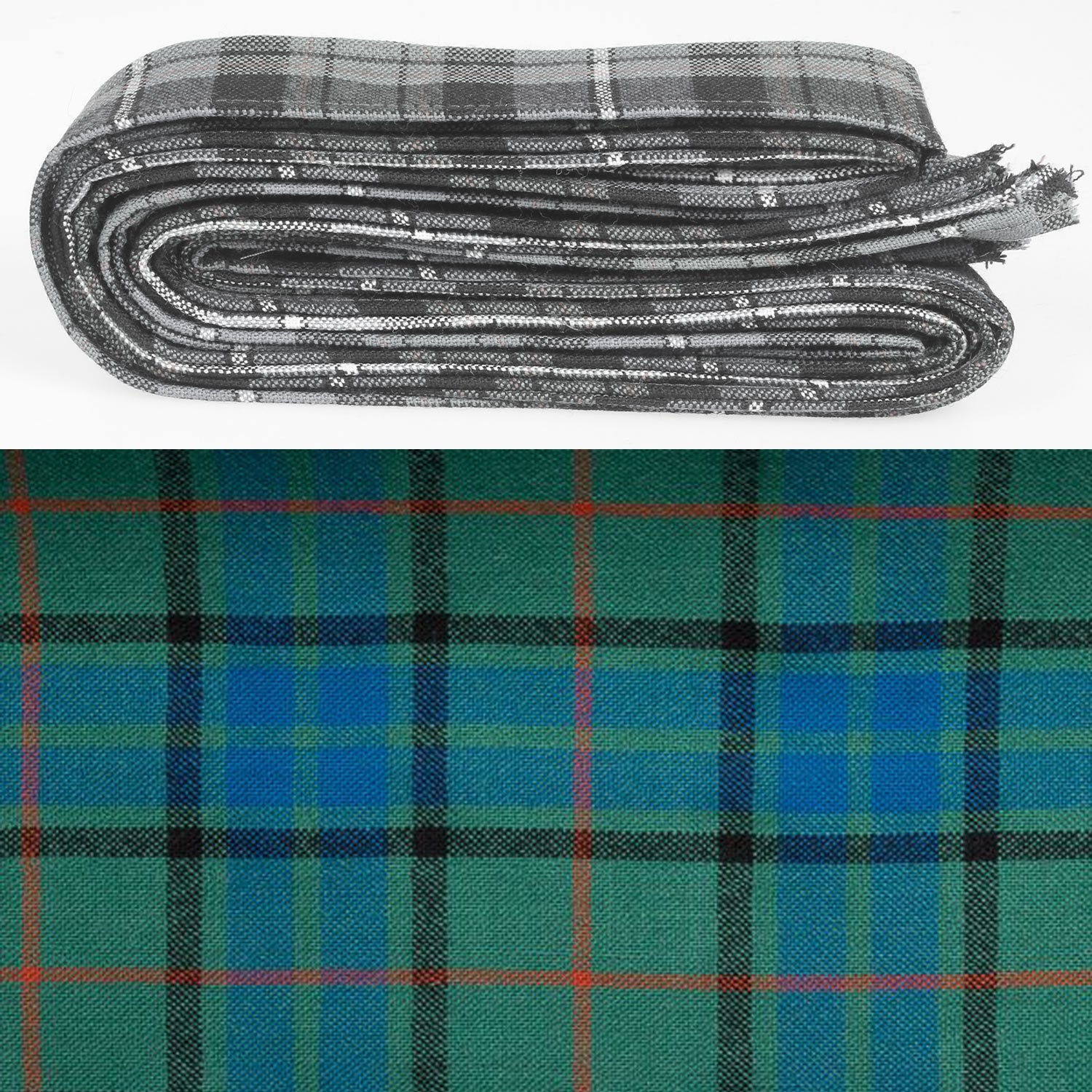 Wool Strip Ribbon in Lauder Ancient Tartan - 5 Strips, Choose your Width, perfect for wedding trimmings and versatile crafting