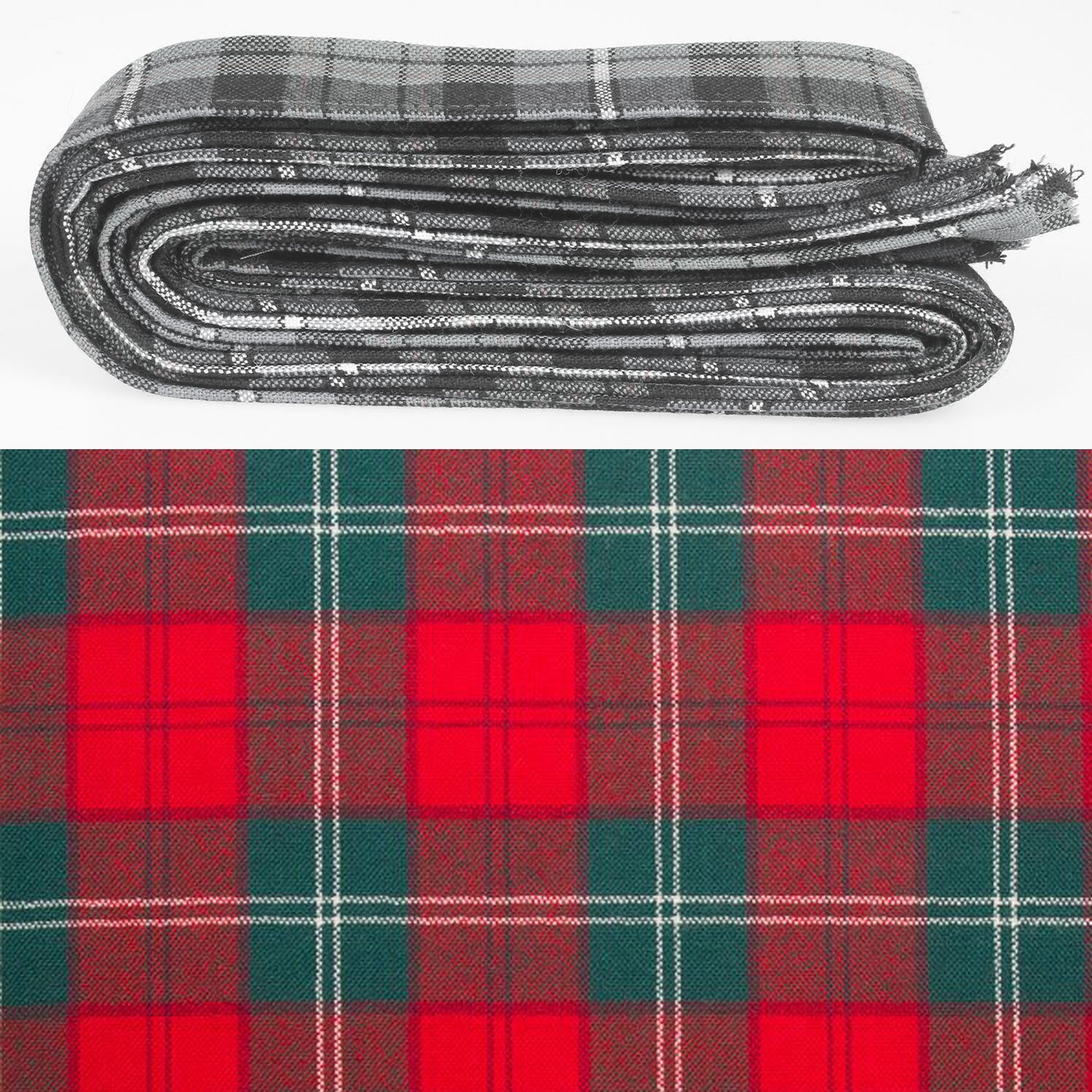 Wool Strip Ribbon in Lennox Modern Tartan - 5 Strips, Choose your Width - Perfect for wedding trimmings and decorations with a versatile tartan pattern.
