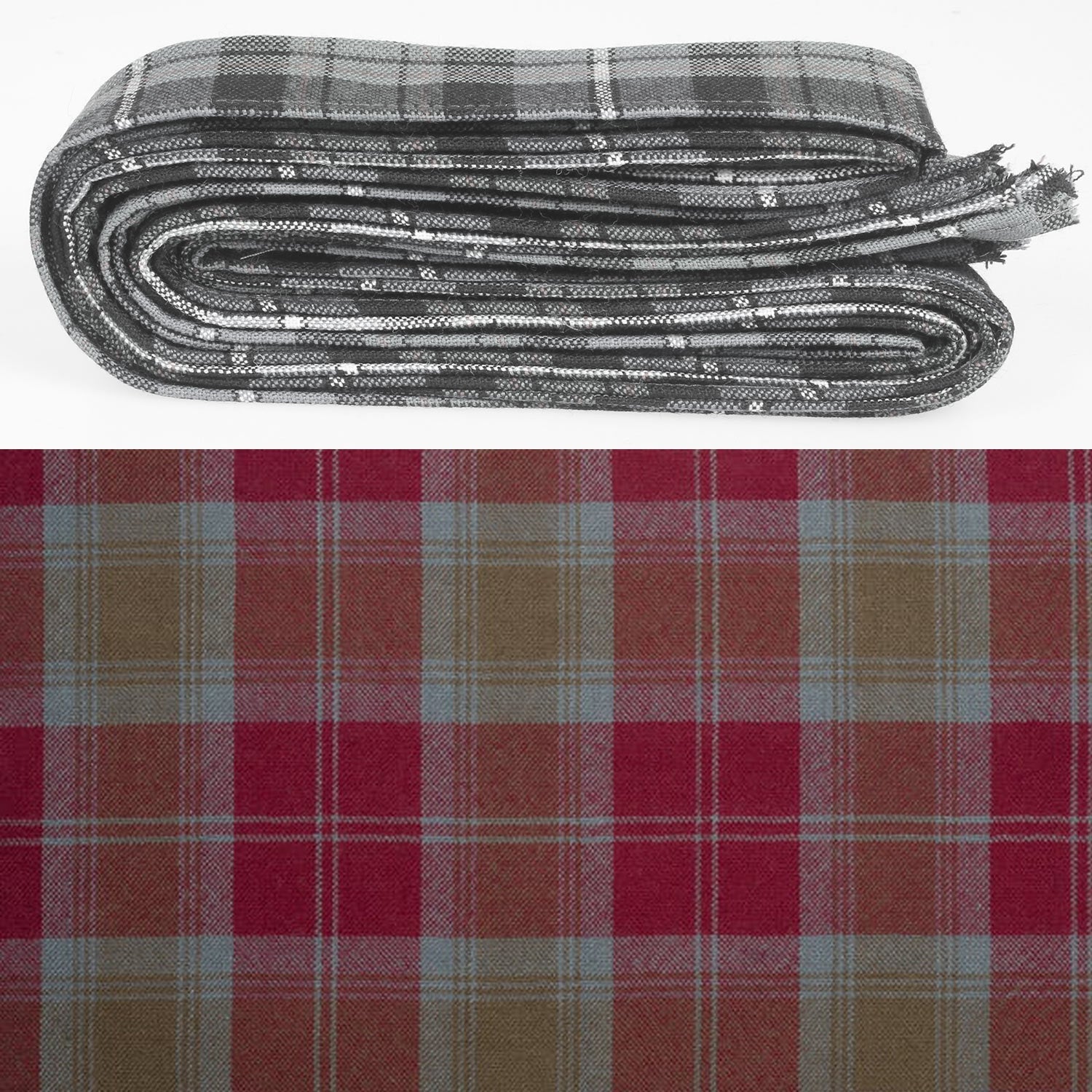 Wool Strip Ribbon in Lindsay Weathered Tartan - 5 Strips. Perfect for wedding trimmings and versatile decoration options.