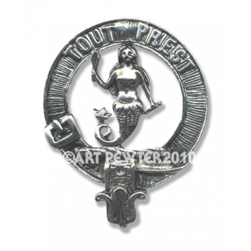 Murray Clan Crest Badge in Pewter, a stylish and durable representation of Scottish heritage, perfect for proud Murray clan members.