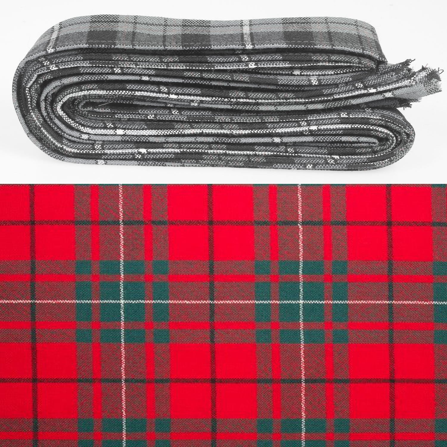 Wool Strip Ribbon in MacAuley Modern Tartan - 5 Strips, Choose your Width, perfect for weddings and crafts.