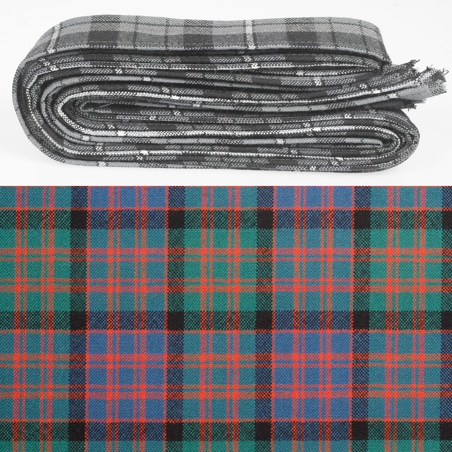 Wool Strip Ribbon in MacDonald Ancient Tartan - 5 Strips, Choose your Width, perfect for wedding trimmings, decorations, and versatile craft projects.