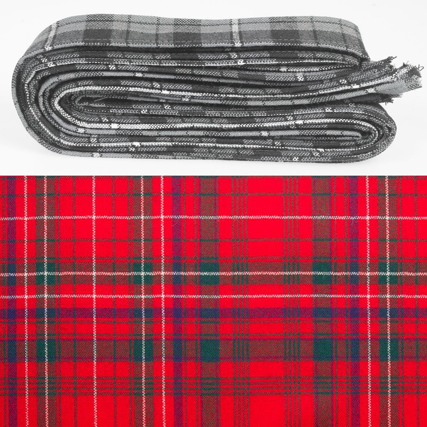 Wool Strip Ribbon in MacDonald of Staffa Modern Tartan - 5 Strips, Choose Your Width, perfect for wedding decorations and crafting.
