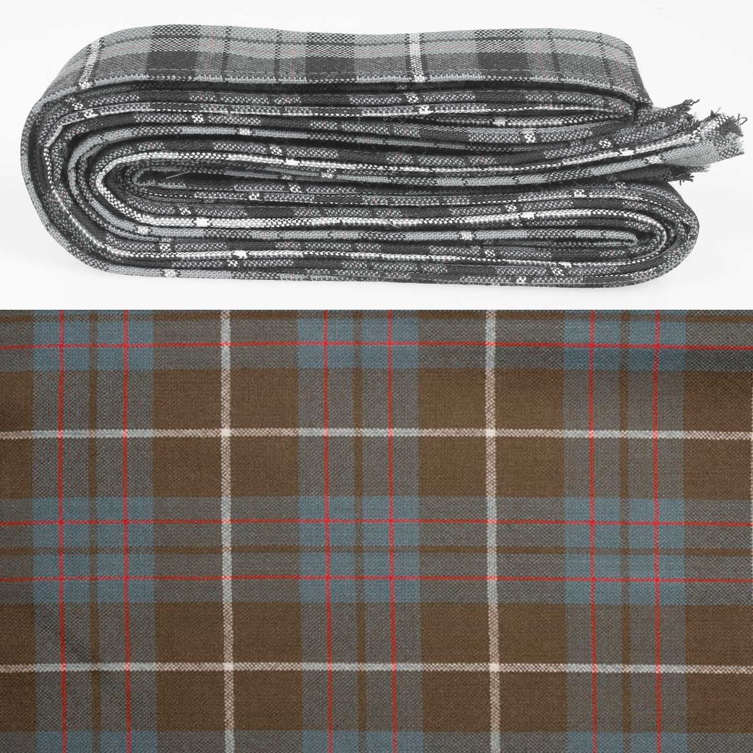 Wool Strip Ribbon in MacIntyre Hunting Weathered Tartan featuring five strips in various widths, perfect for wedding trimmings and versatile crafts.
