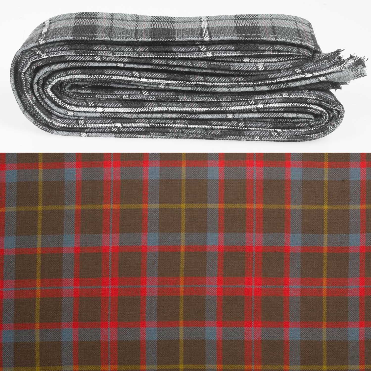 Wool Strip Ribbon in MacKintosh Hunting Weathered Tartan - Perfect for weddings or special occasions with versatile 5 strips in various widths.