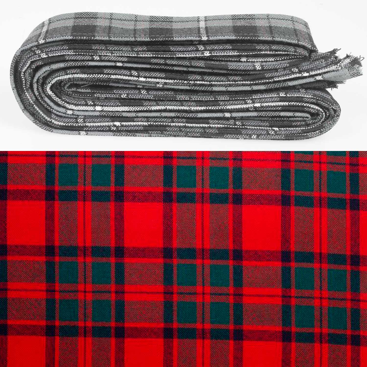 Wool Strip Ribbon in MacKintosh Modern Tartan, perfect for weddings and various occasions, showcasing fine wool quality in vibrant tartan pattern.