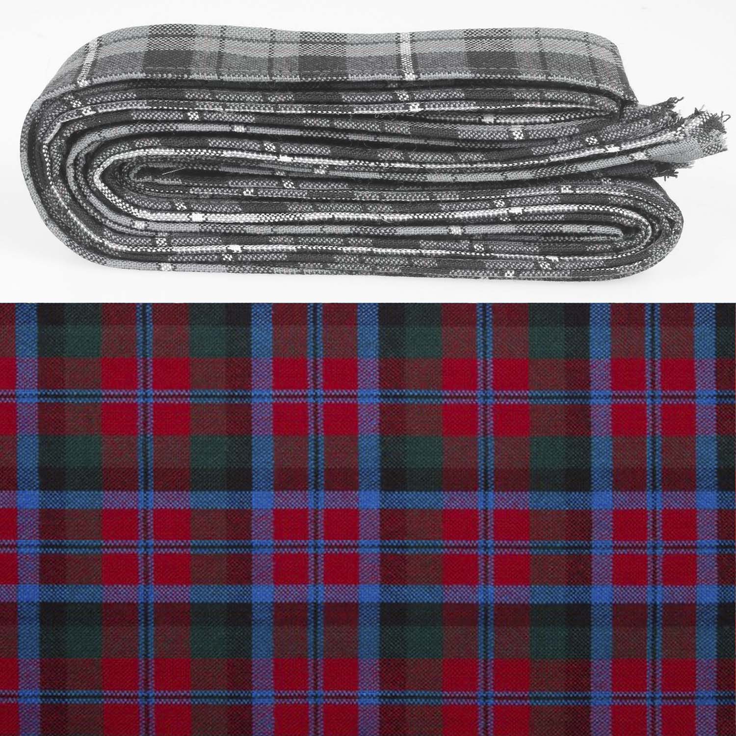 Wool Strip Ribbon in MacNaughton Modern Tartan - Ideal for Weddings and Crafts - 5 Strips Available in Various Widths