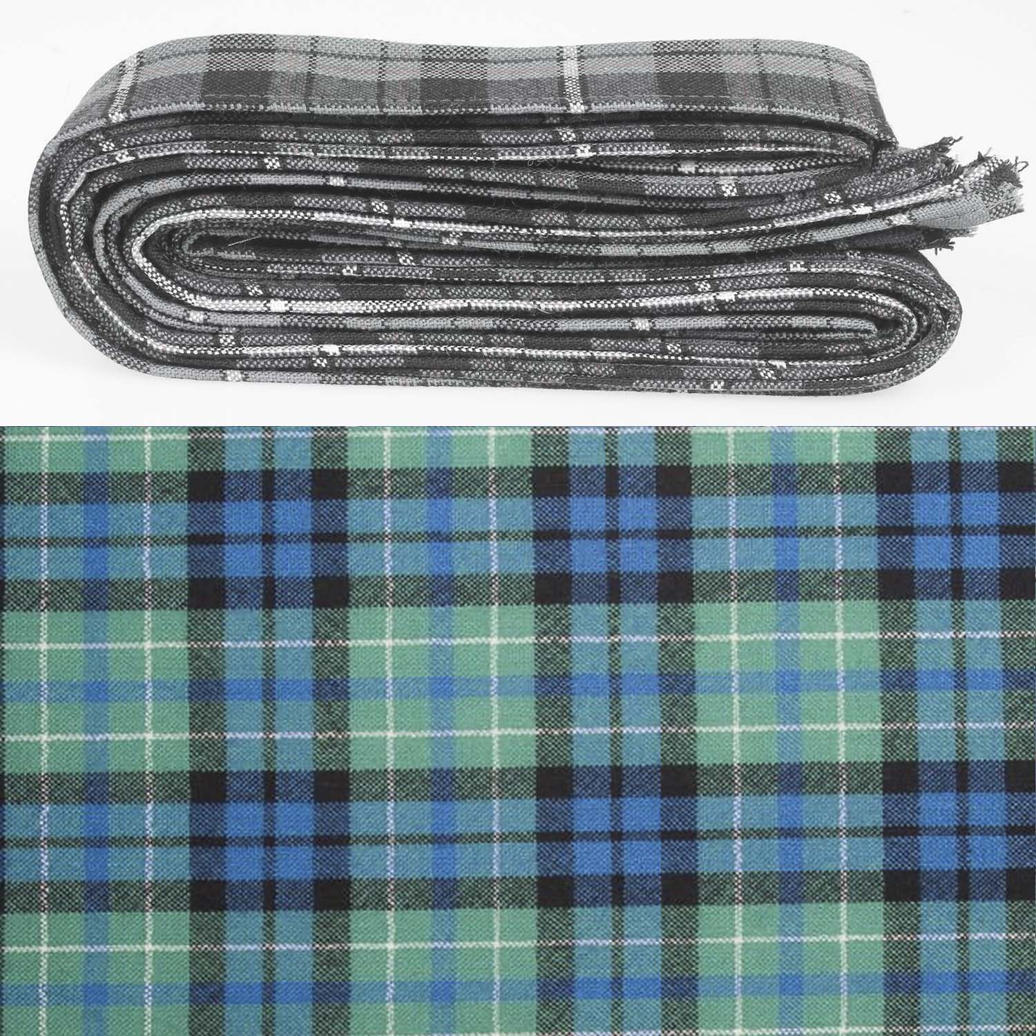 Wool Strip Ribbon in MacNeil of Colonsay Ancient Tartan - 5 Strips, Choose Your Width, showcasing the elegant tartan pattern perfect for weddings and special occasions.