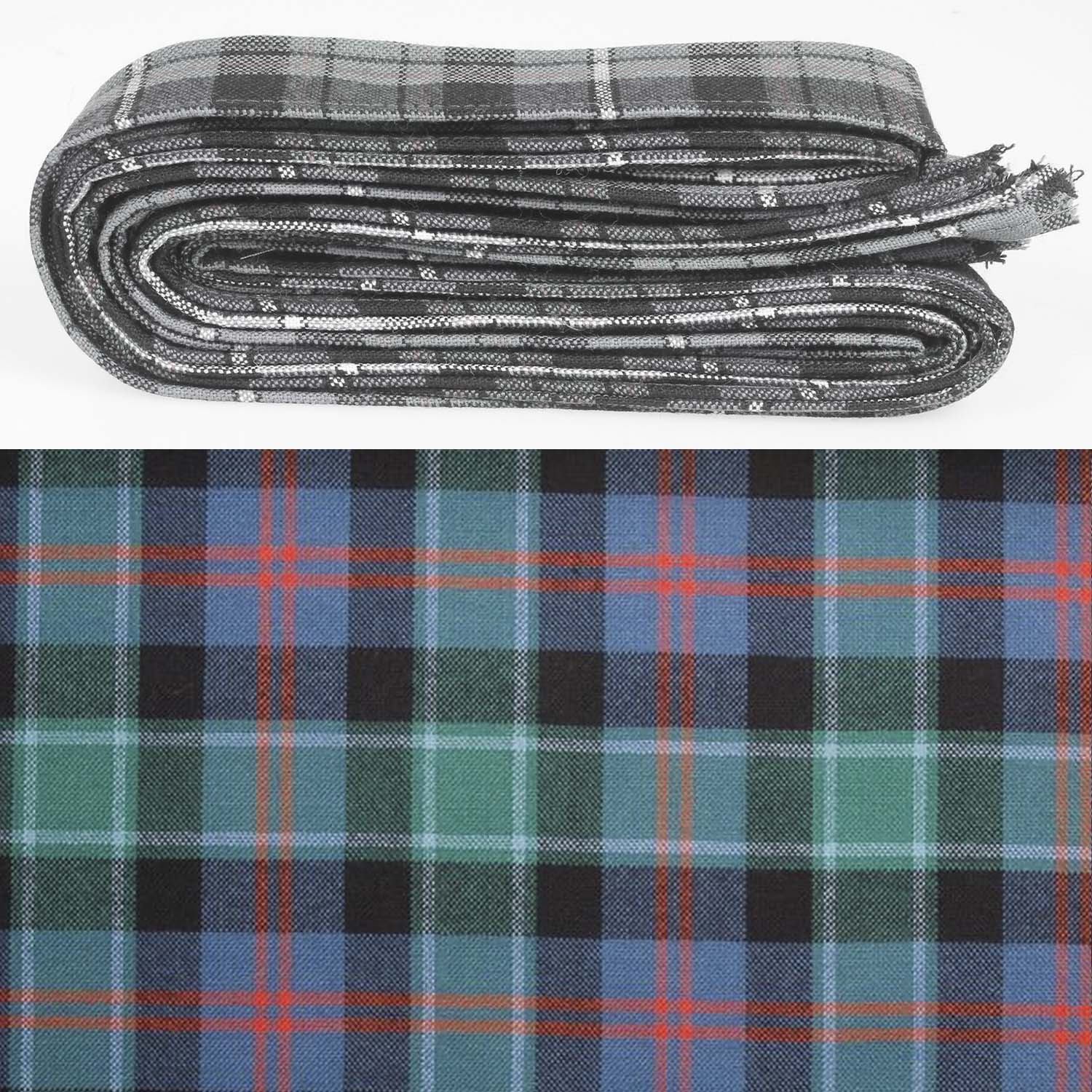 Wool Strip Ribbon in MacTaggart Ancient Tartan - 5 Strips, Choose Your Width, perfect for wedding decorations, showcasing its unique tartan pattern and rustic charm.