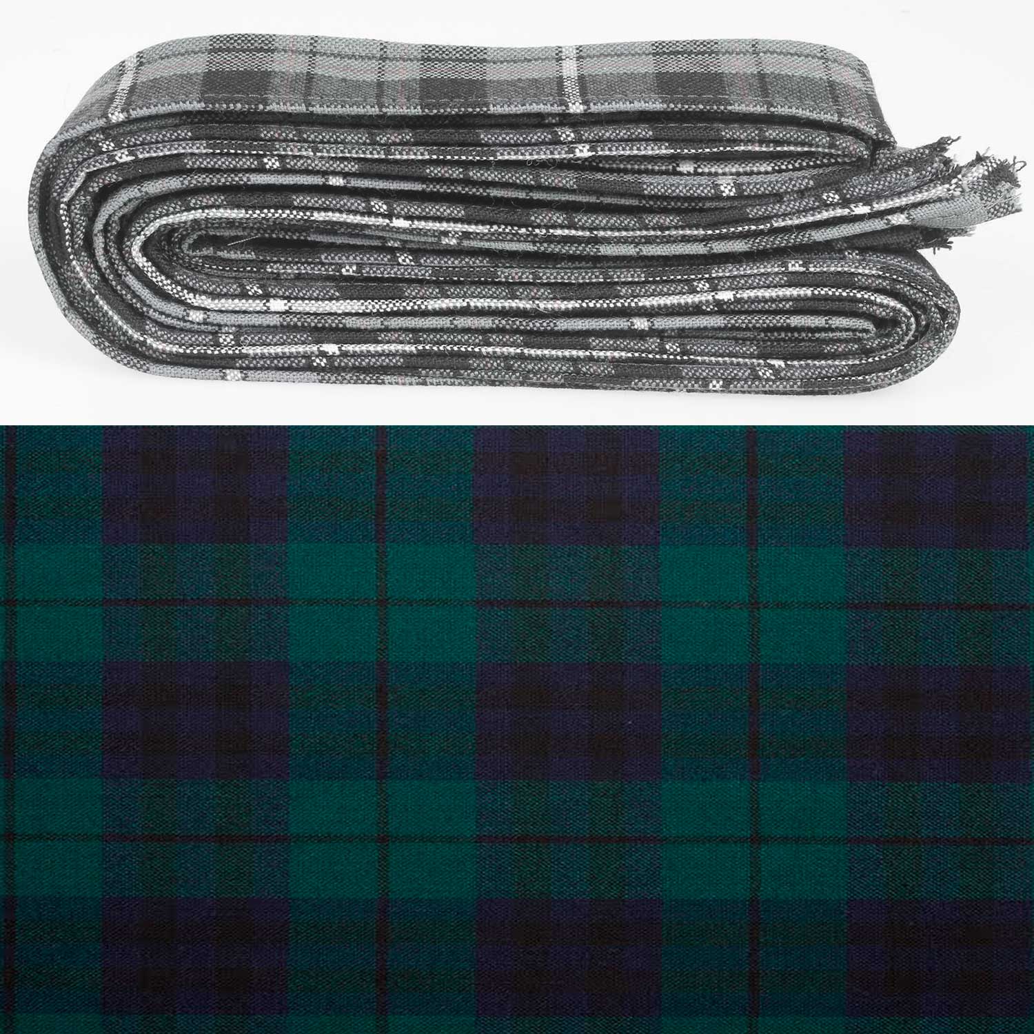 Wool Strip Ribbon in Marshall Modern Tartan, featuring 5 versatile strips for weddings and occasions. Perfect for decorations and crafts, showcasing a charming raw edge.