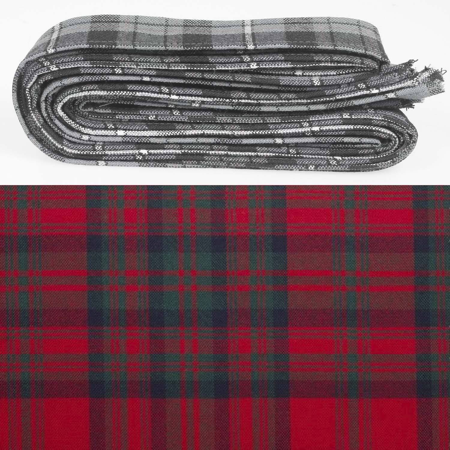 Wool Strip Ribbon in Matheson Red Modern Tartan, perfect for wedding decorations and crafts, featuring high-quality wool and various widths to choose from.