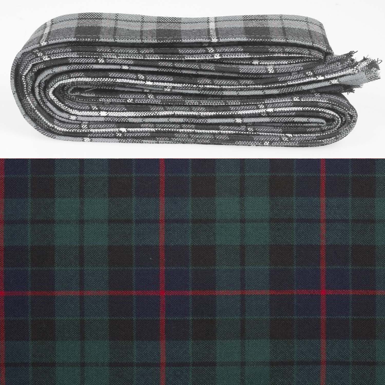 Wool Strip Ribbon in Morrison Modern Tartan, showcasing elegant tartan pattern, ideal for crafting and decorating for weddings and events.