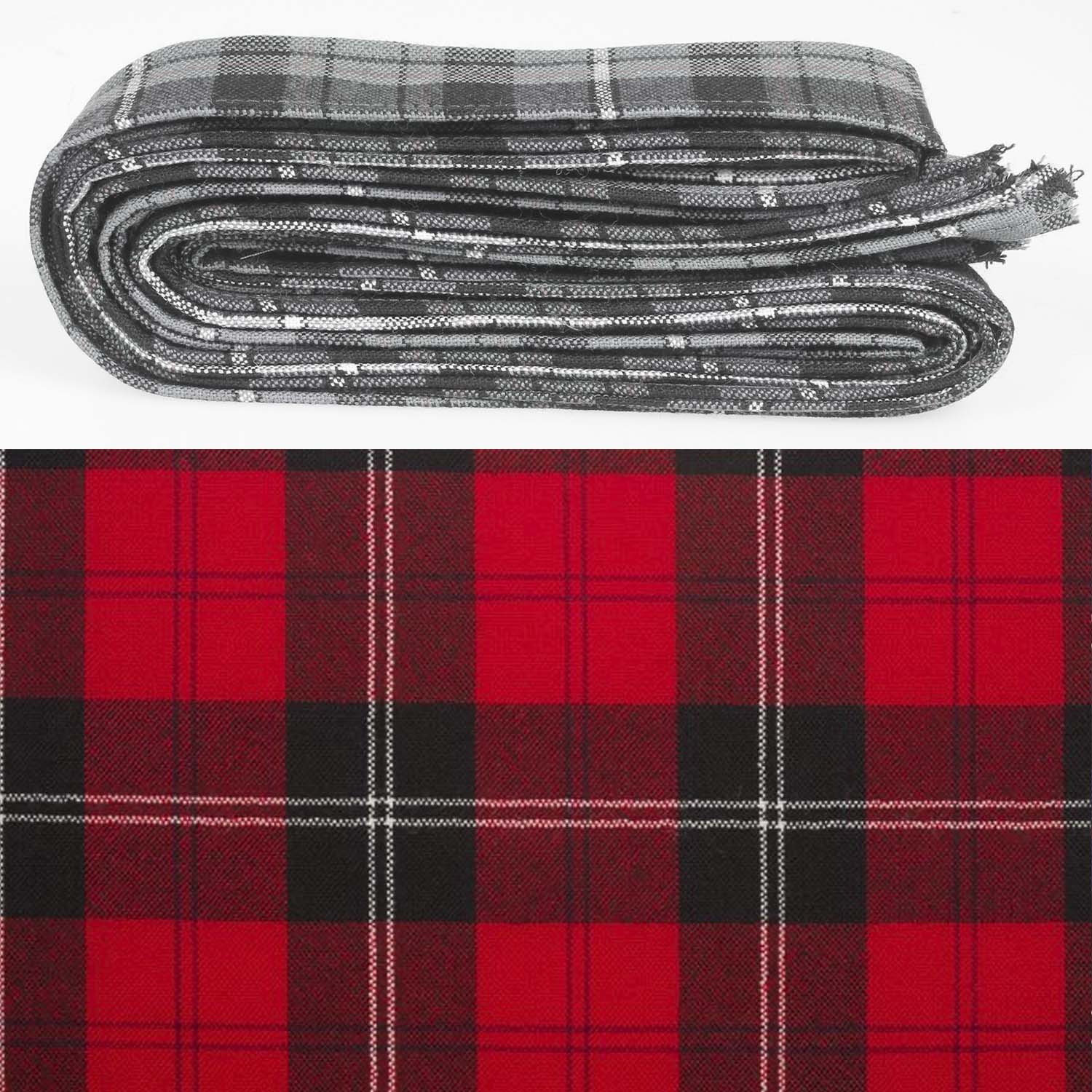 Wool Strip Ribbon in Ramsay Modern Tartan, showcasing elegant tartan patterns, available in customizable widths to enhance your wedding or special occasion decor.