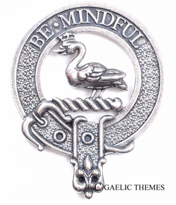 Campbell of Cawdor Clan Crest Badge in Pewter, perfect for everyday wear or clan gatherings, featuring a traditional belted design.