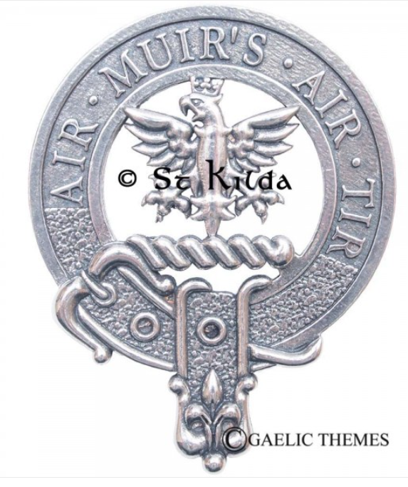 MacDonald of Keppoch Clan Crest Badge in Pewter, showcasing its traditional belted design for everyday wear or clan gatherings.