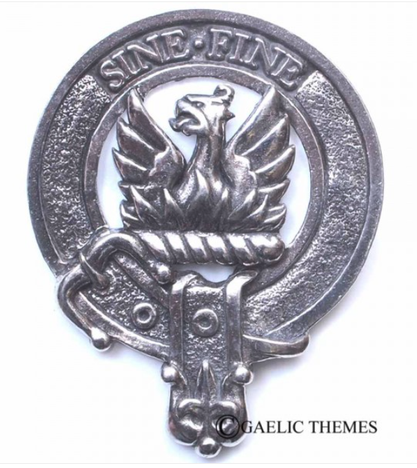 Makgill Clan Crest Badge in Pewter, a versatile accessory for everyday wear and clan gatherings, showcasing a traditional belted design.