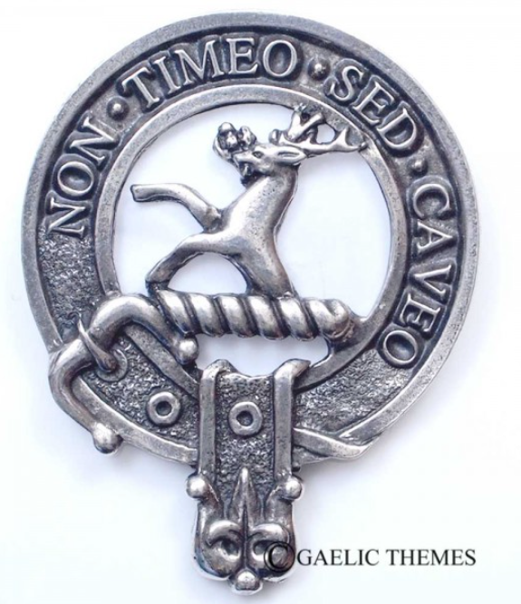 Strachan Clan Crest Badge in Pewter, featuring the traditional belted design for clansmen, ideal for everyday wear or clan gatherings.