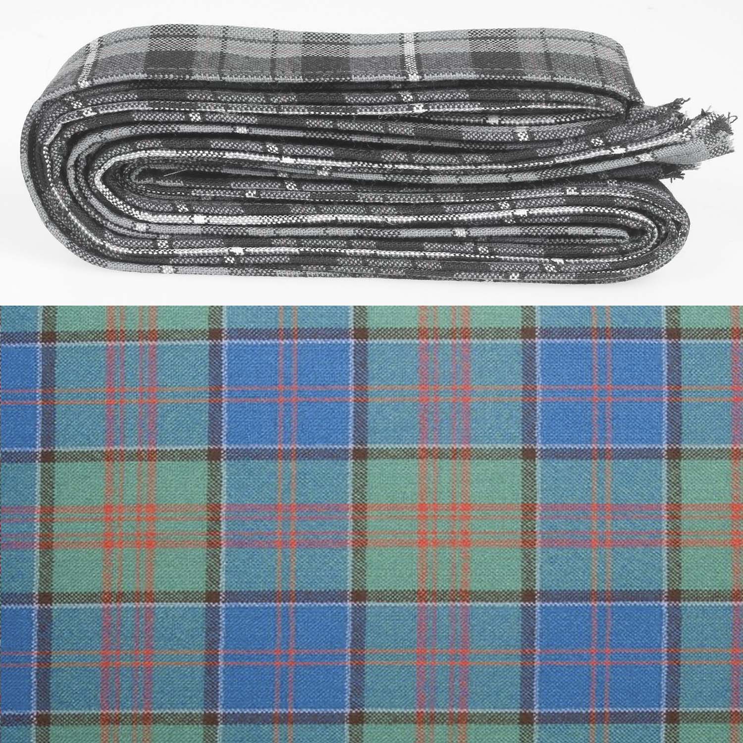 Wool Strip Ribbon in Stewart of Appin Hunting Ancient Tartan - 5 Strips, ideal for wedding trimmings and decorative projects, showcasing high-quality, fine weight wool tartan.
