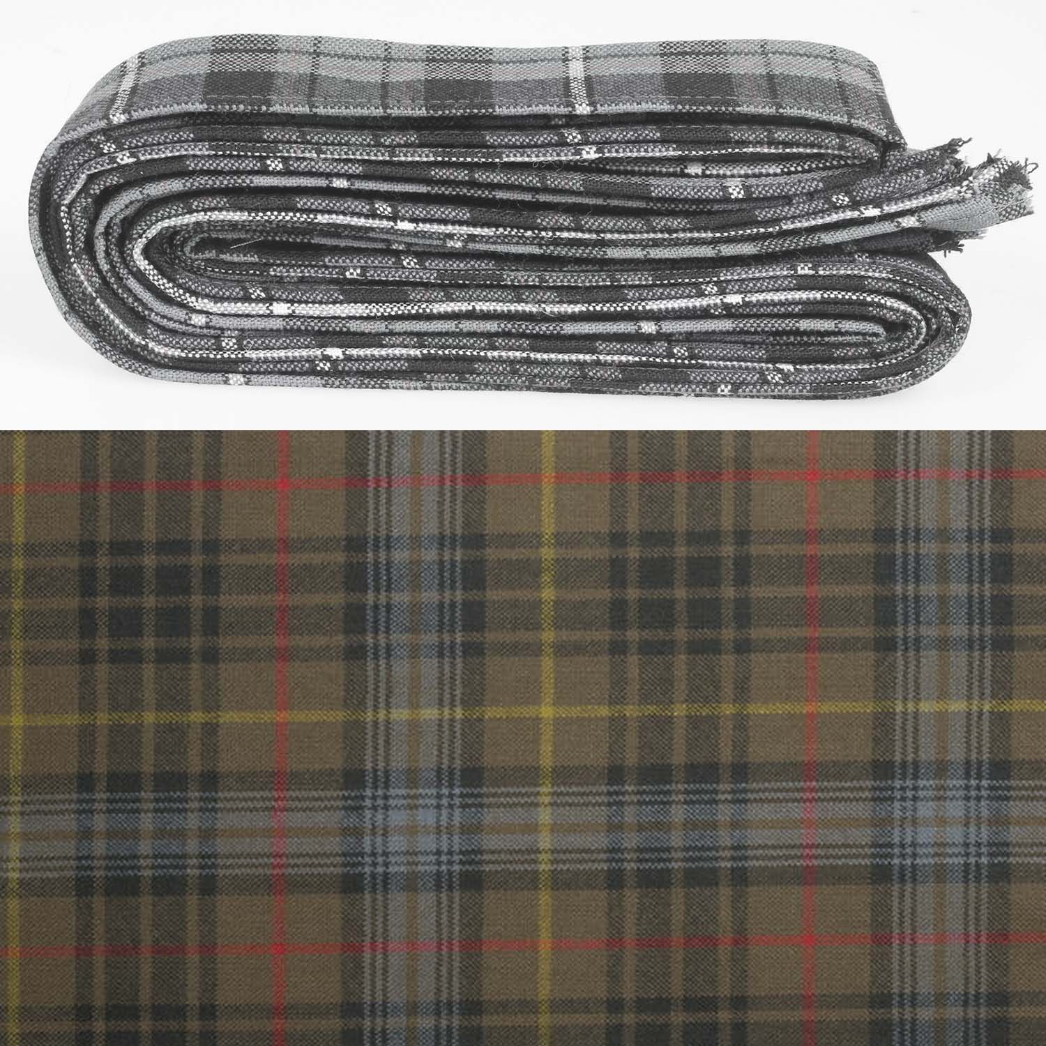 Wool Strip Ribbon in Stewart Hunting Weathered Tartan featuring five strips, perfect for wedding decorations and crafts, showcasing high-quality wool tartan design.